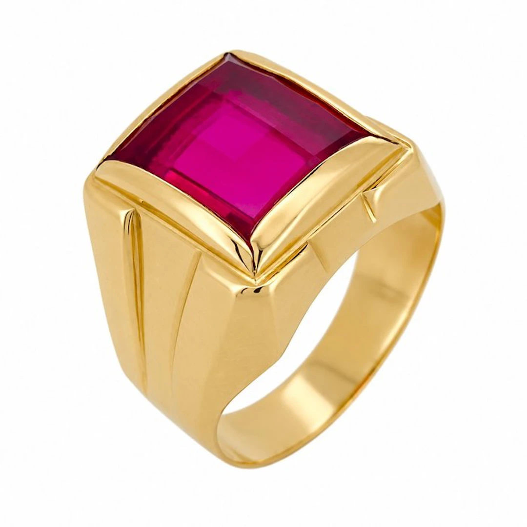 Ring - 18 kt. Yellow gold - Made in Italy - HandMade