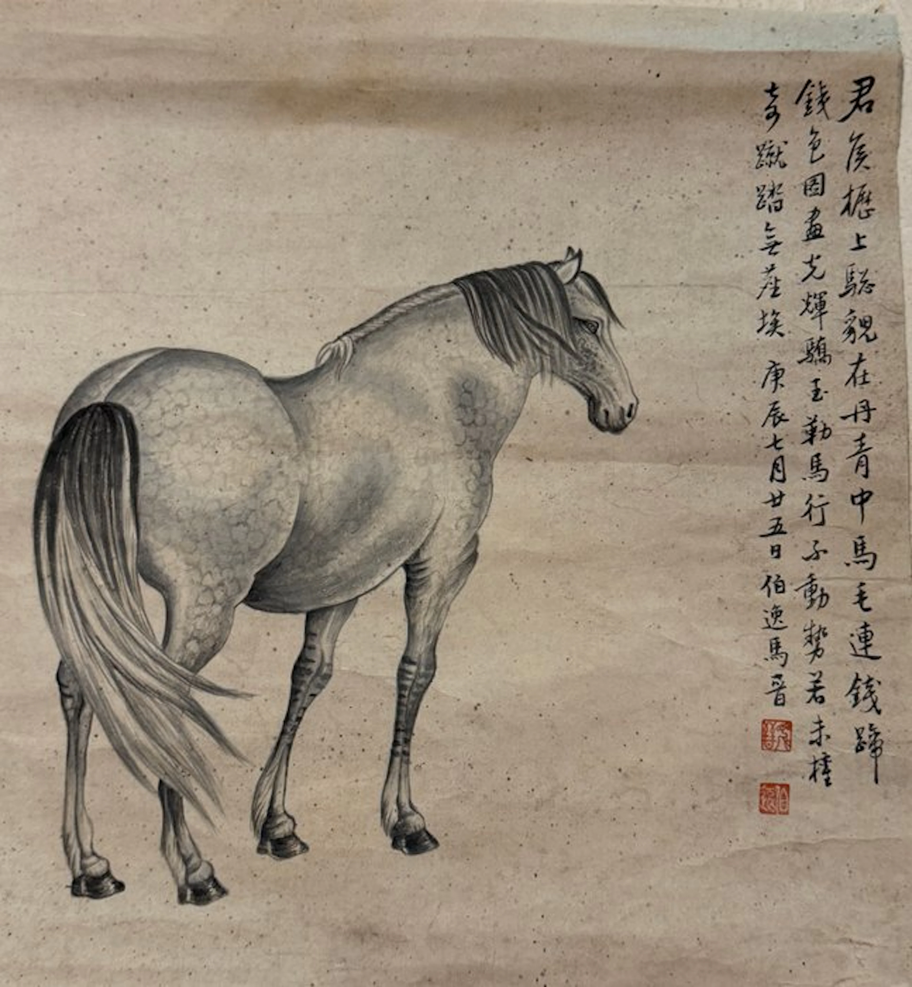 An Ink Painting of a Fine Steed