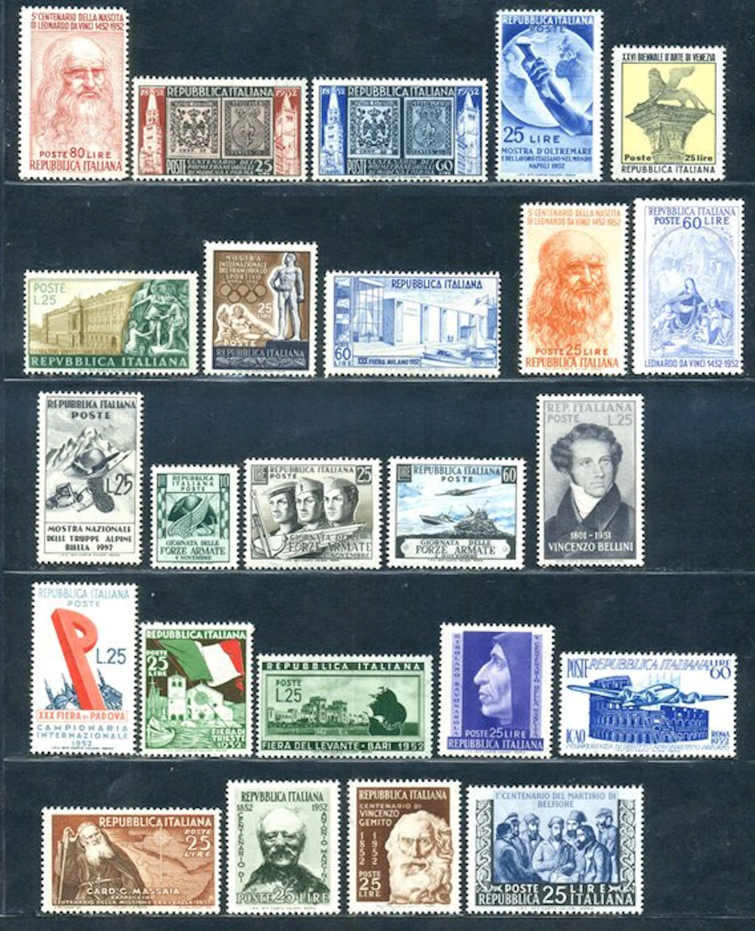 Italy - Volumes for 1952 and 1953, as shown in the images.