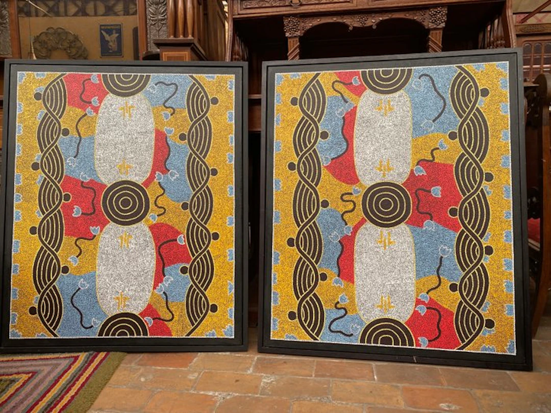 Unknown artist - A pair of aboriginal acrylic paintings