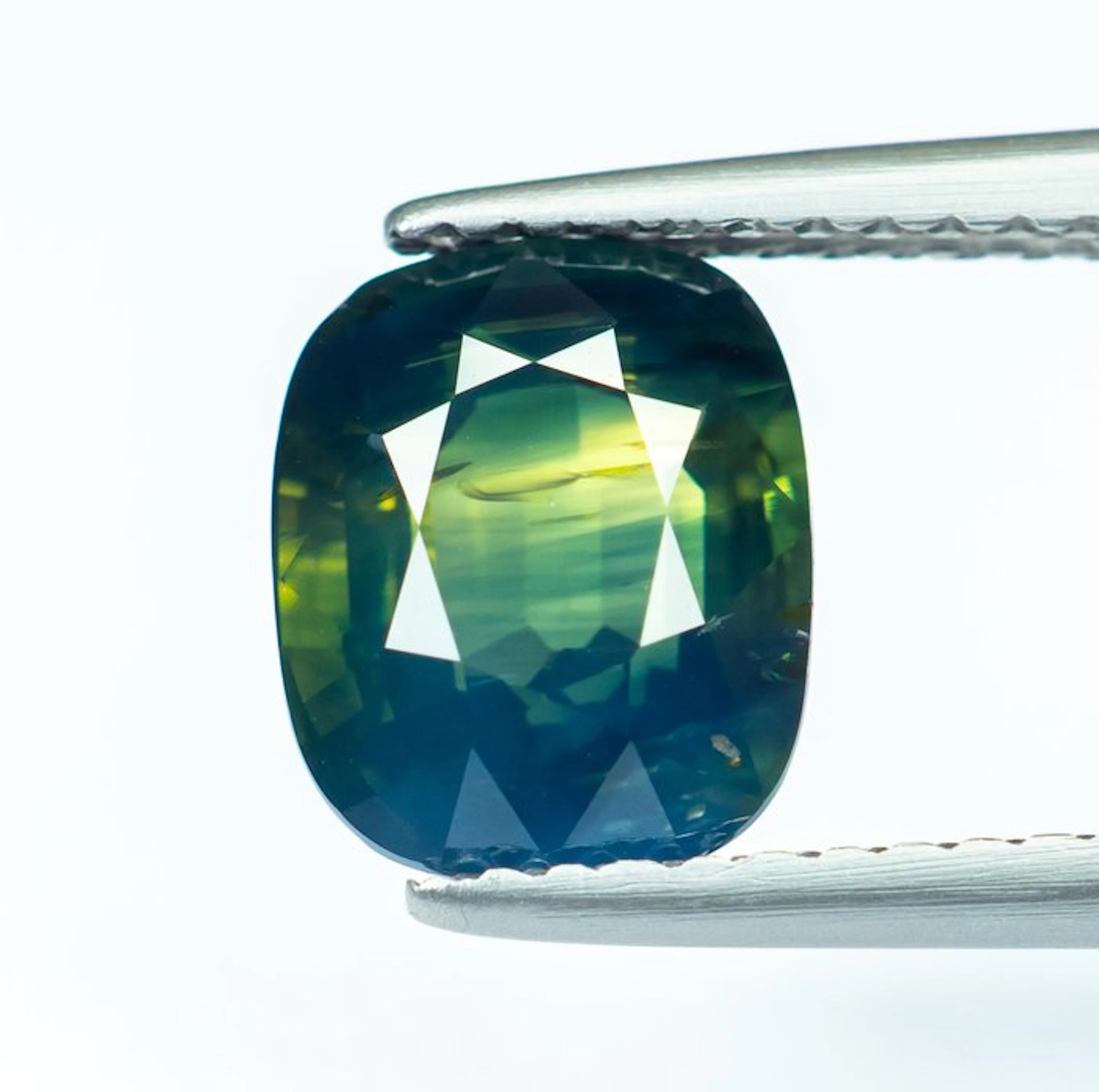 No reserve price Sapphire - 3.03 ct - Bellerophon Gemlab - Deep Bluish Green