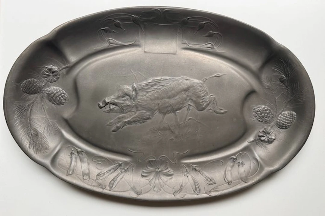 Kayserzinn - Platter - 4344 - Tin - Meat platter - wild boar