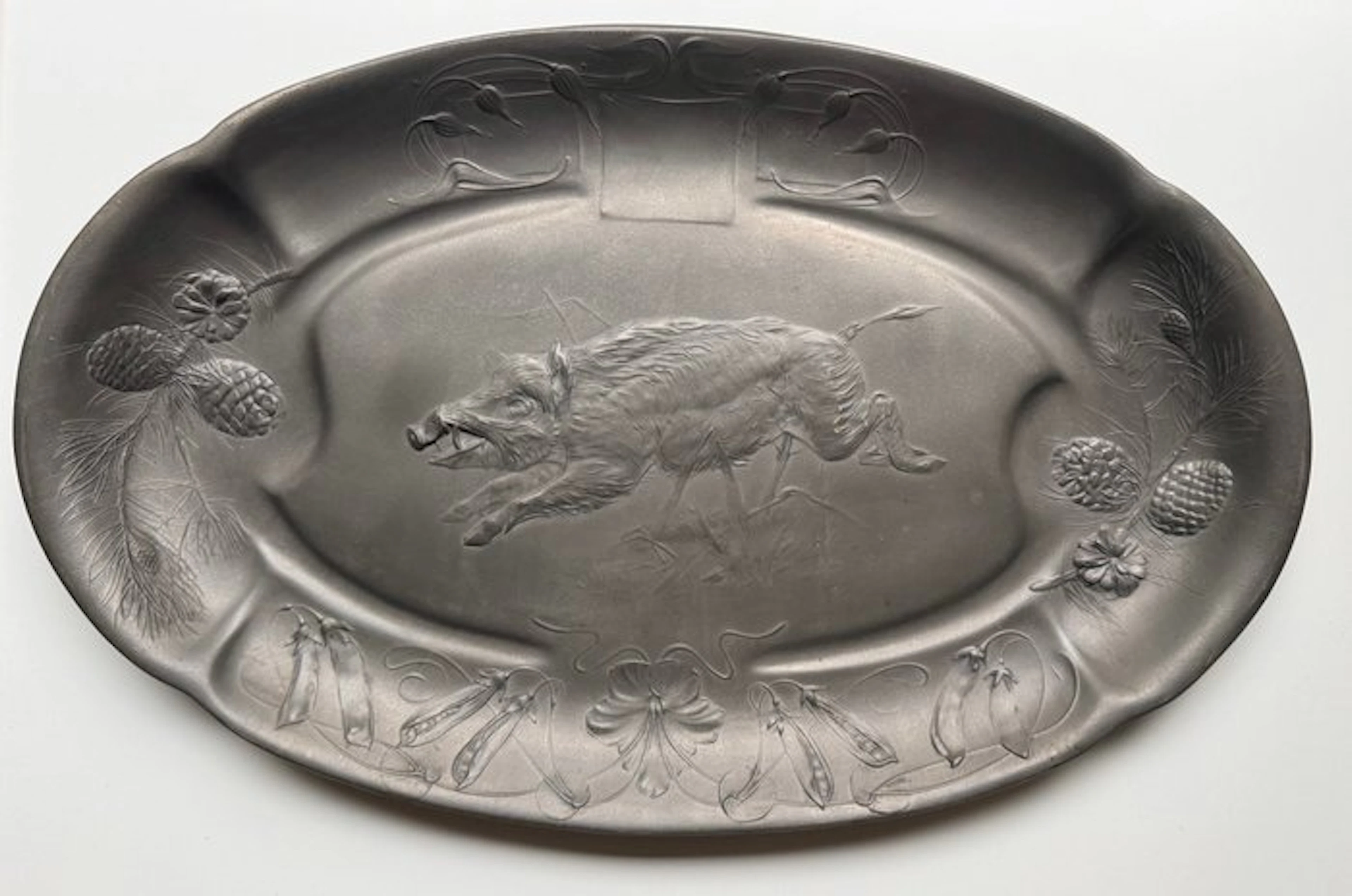 Kayserzinn - Platter - 4344 - Tin - Meat platter - wild boar