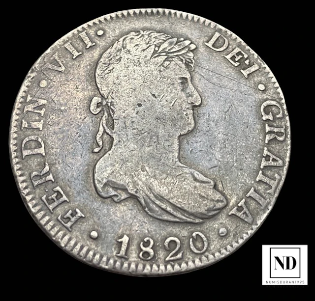 Spain. Fernando VII. 8 Reales 1820 - México JJ