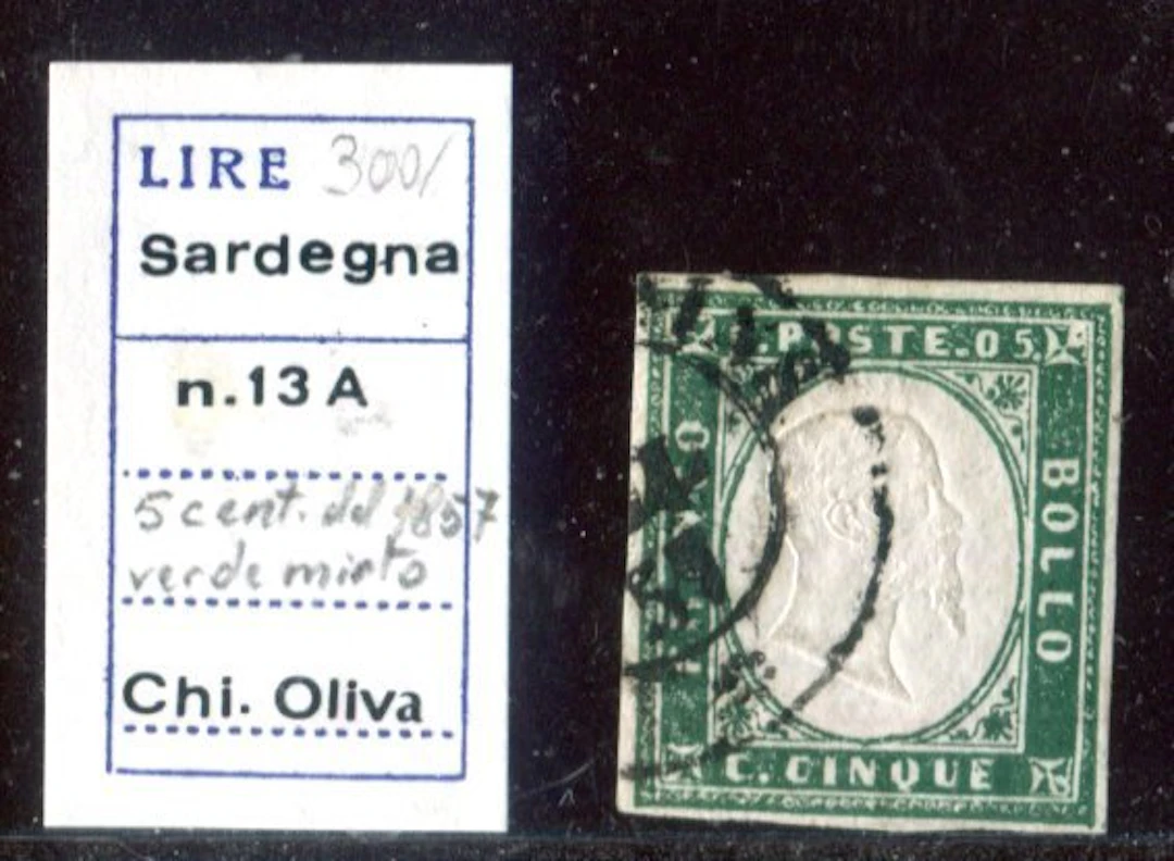 Italian Ancient States - Sardinia 1859 - Sardinia 5 centesimi "myrtle green"