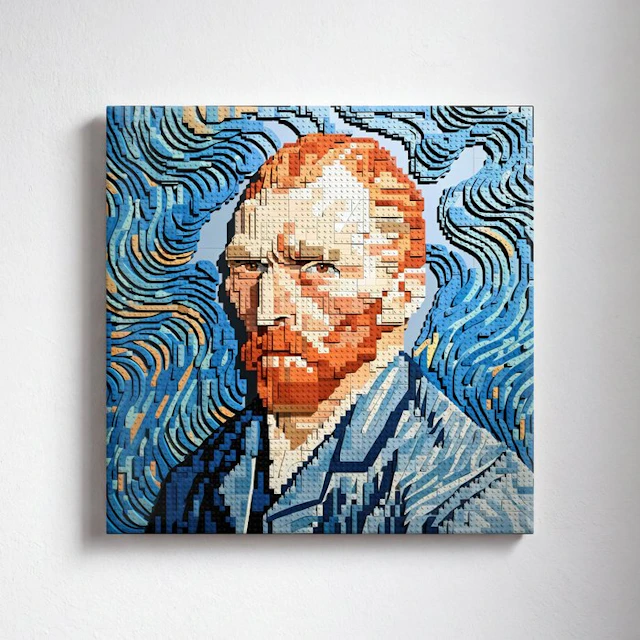 Kleury.art - [Ceramic Tile Art] "Self-Portrait in Blue...