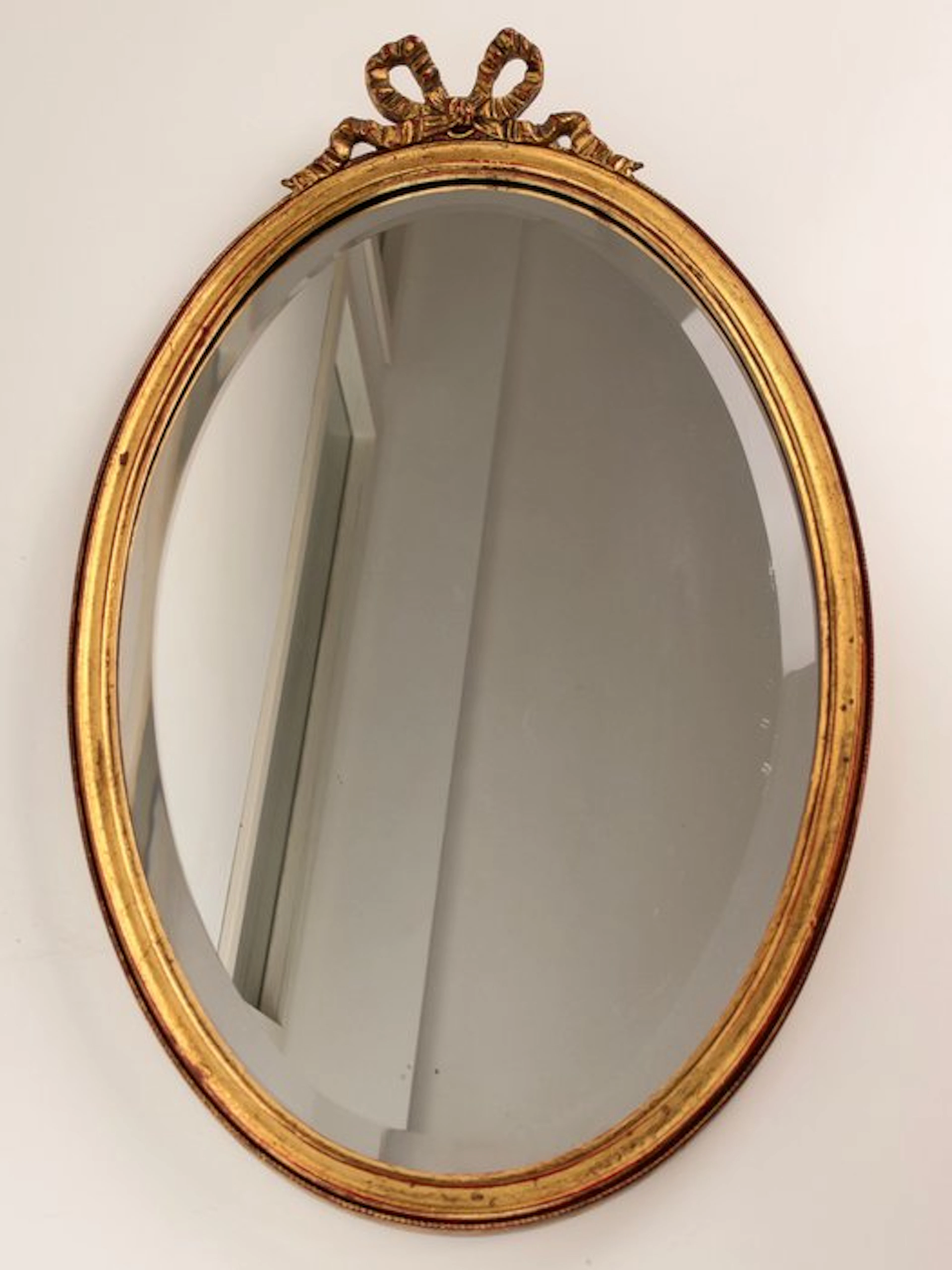 Mirror- Antique French Louis XVI-style 1880 mirror with strikkui - Glass, Wood