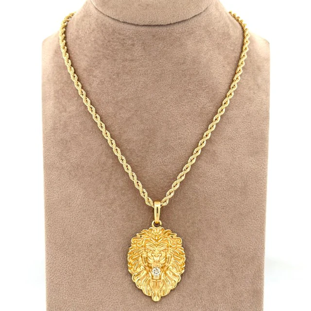 Necklace - 18 kt. Yellow gold Diamond (Natural) - Lion King