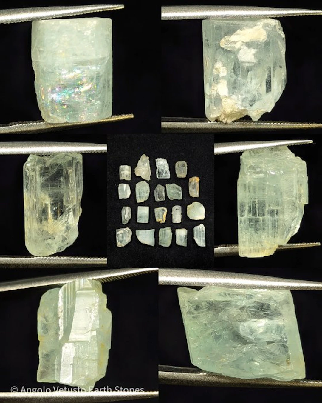 115.30 ct – Natural Aquamarine Crystal Lot – 19 Pieces – Skardu