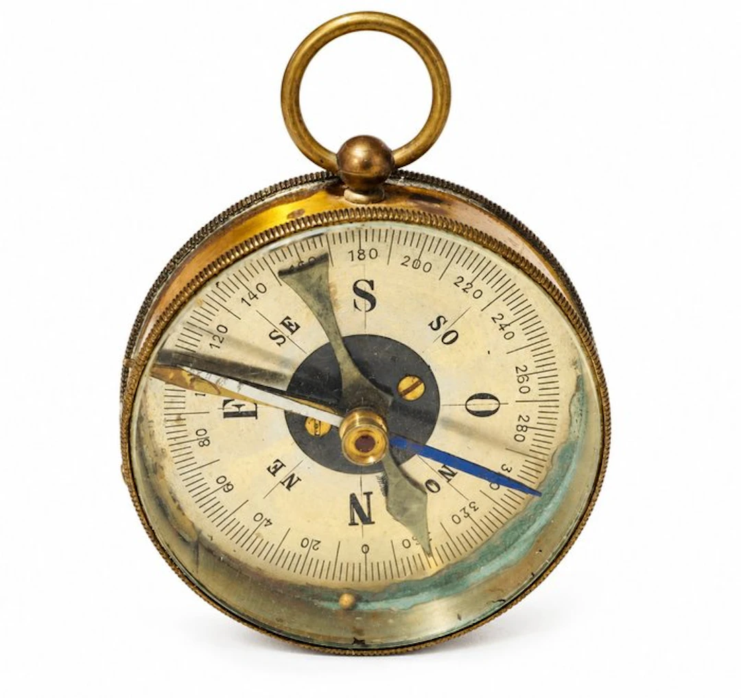 Pocket compass - Brass - ancienne instrument de navigation , maritime
