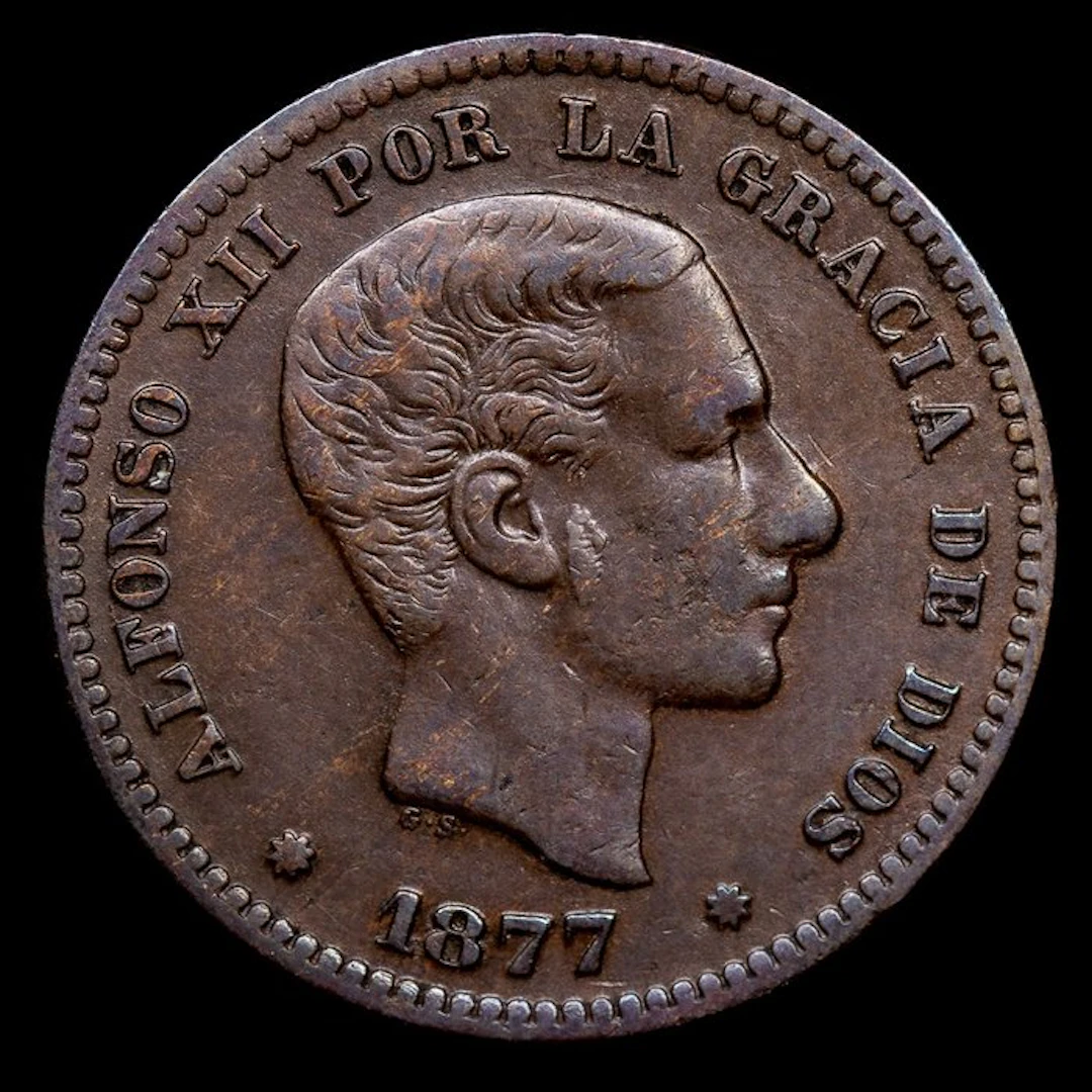 Spain. Alfonso XII. 5 Centimes 1877 - Barcelona (No reserve price)