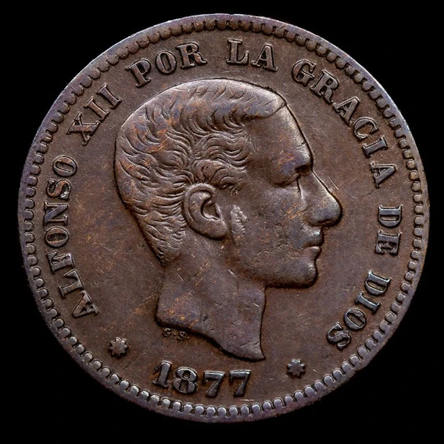 Spain. Alfonso XII. 5 Centimes 1877 - Barcelona (No reserve price)