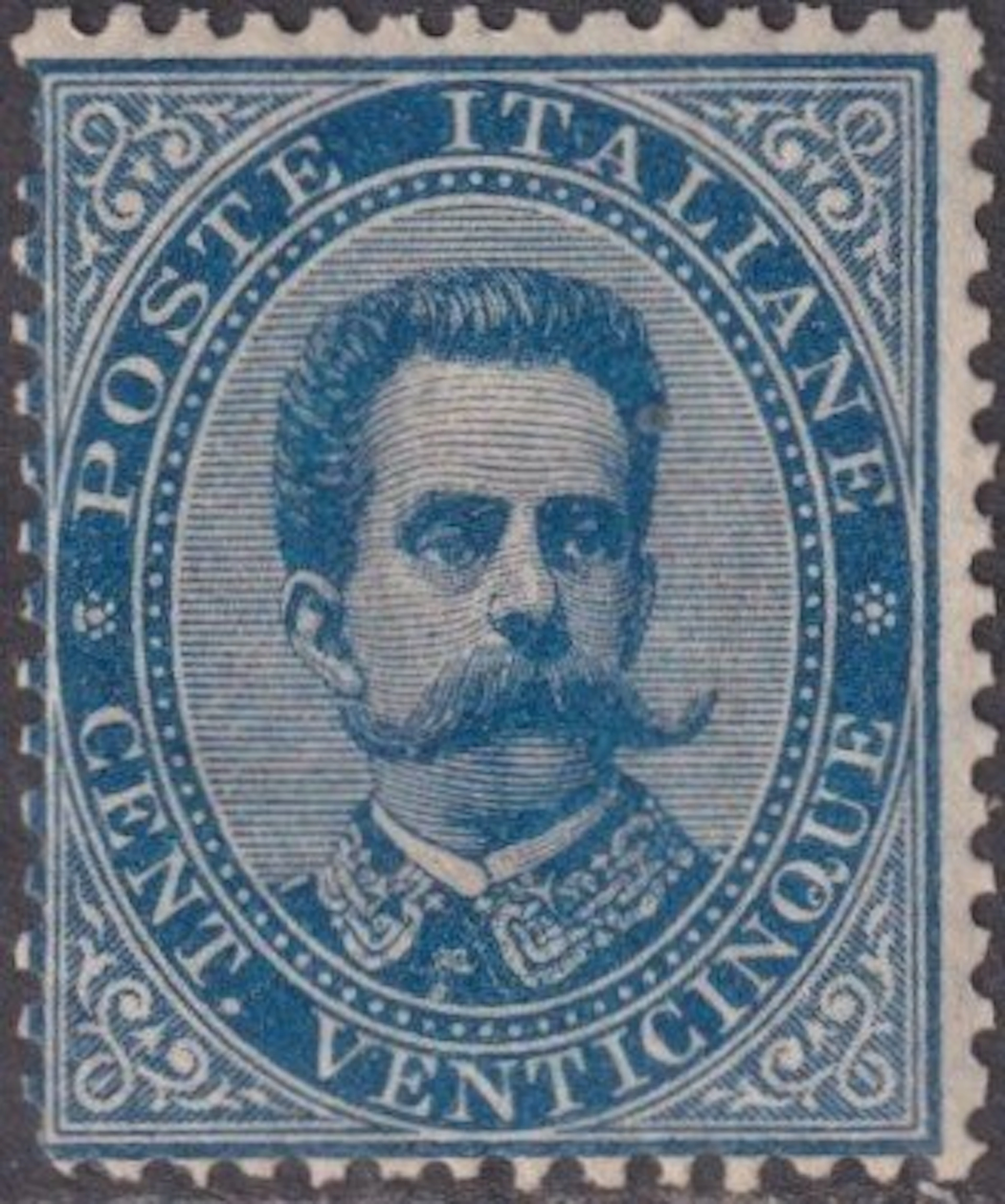 Italy Kingdom 1879 - 25 c. blue Sass 40 intact MNH** Bolaffi Cert. 90%