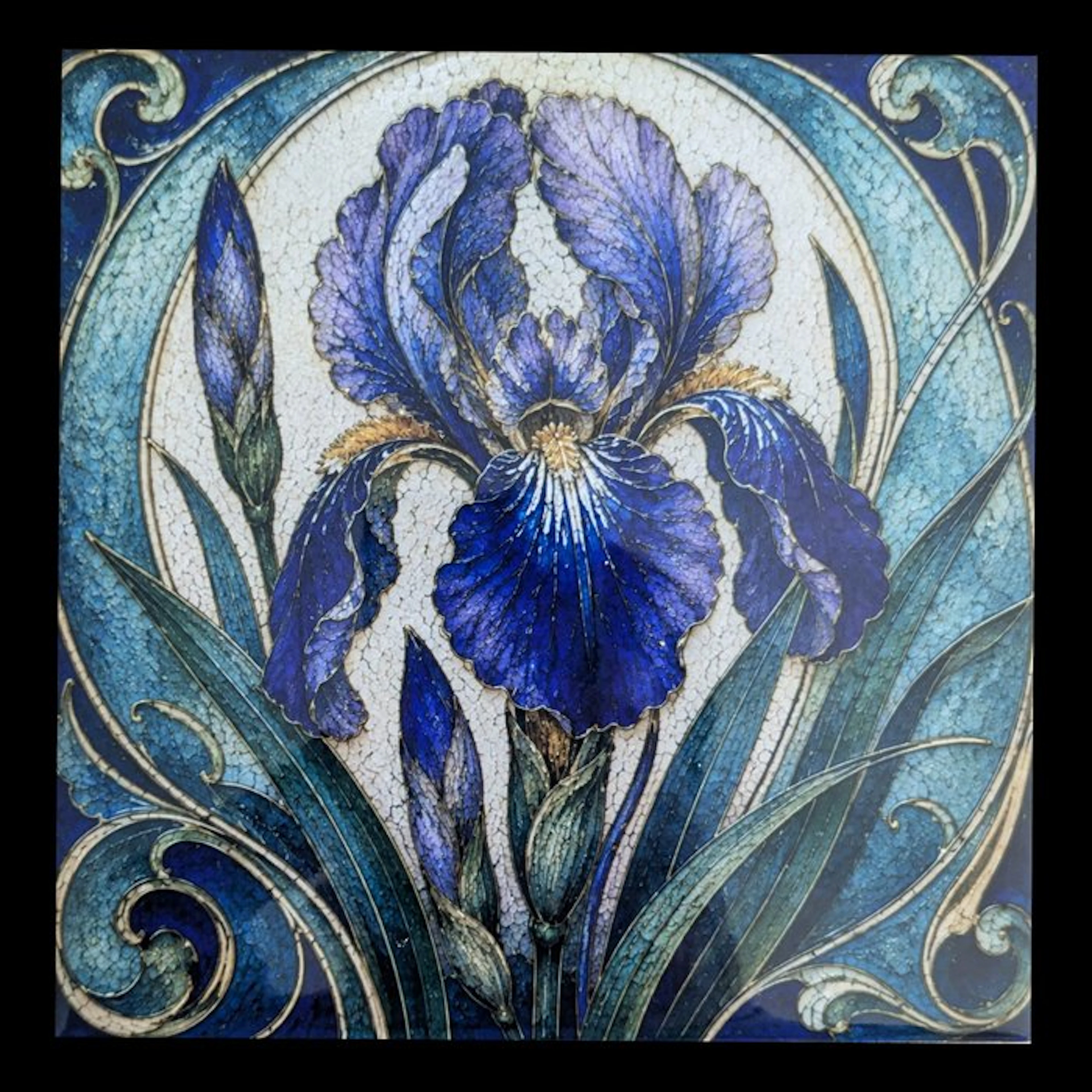 Galerie Teejo - TEEJO - ART TILES – ART NOUVEAU - FLOWER - Céramique brilant