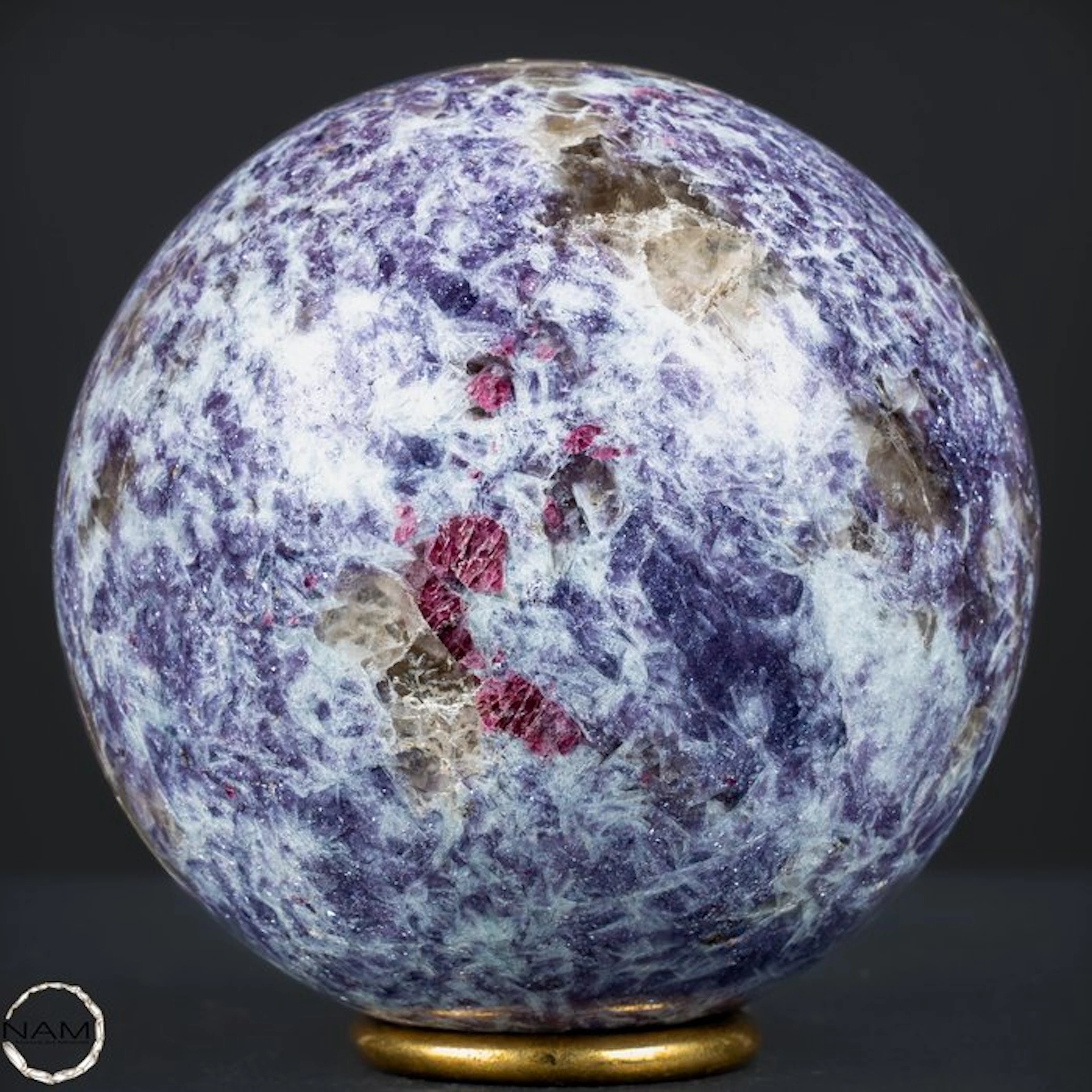 Beautiful Lepidolite sphere – Violet depth as a luxurious...