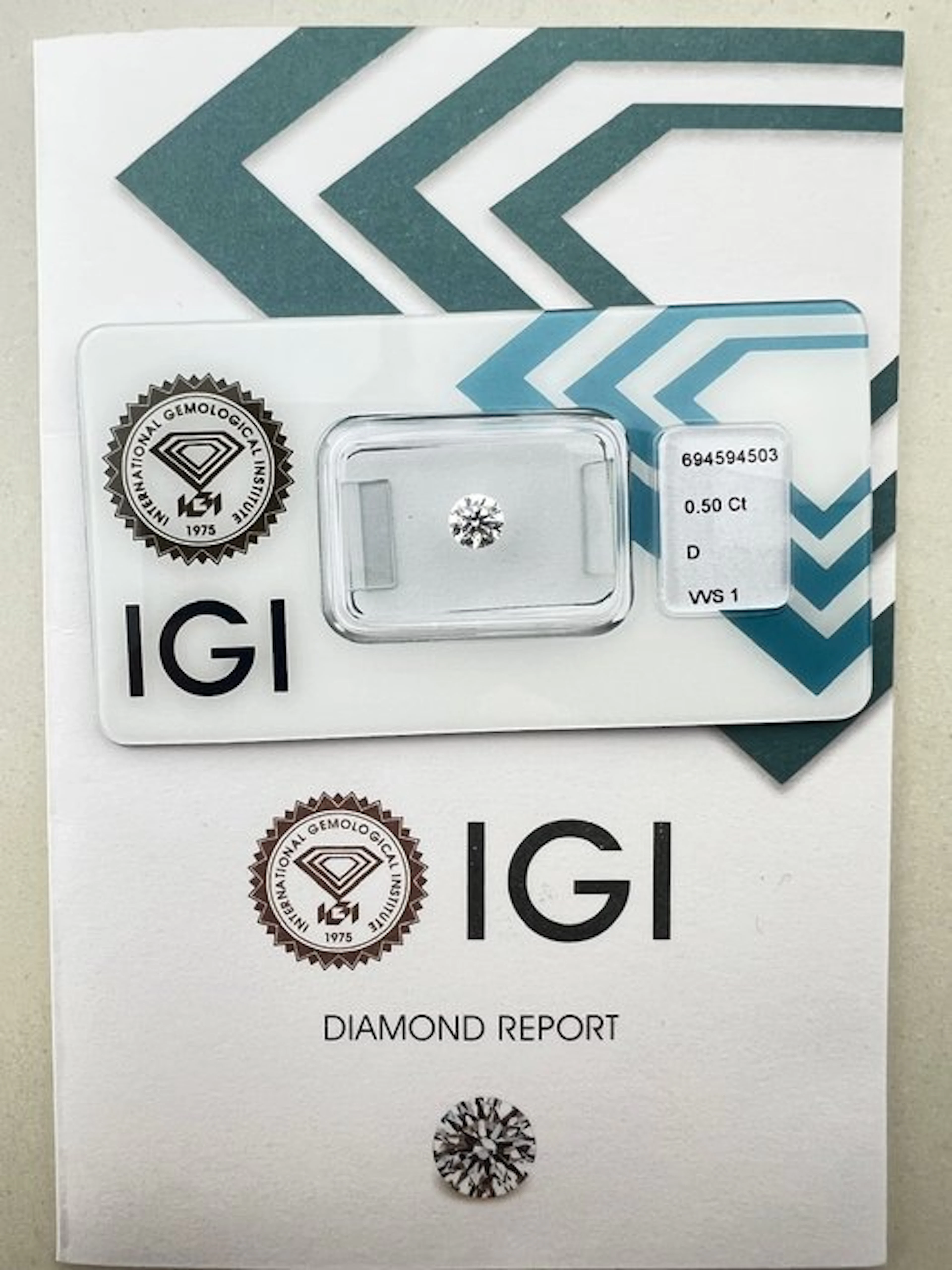 1 pcs Diamond (Natural) - 0.50 ct - Round - D...