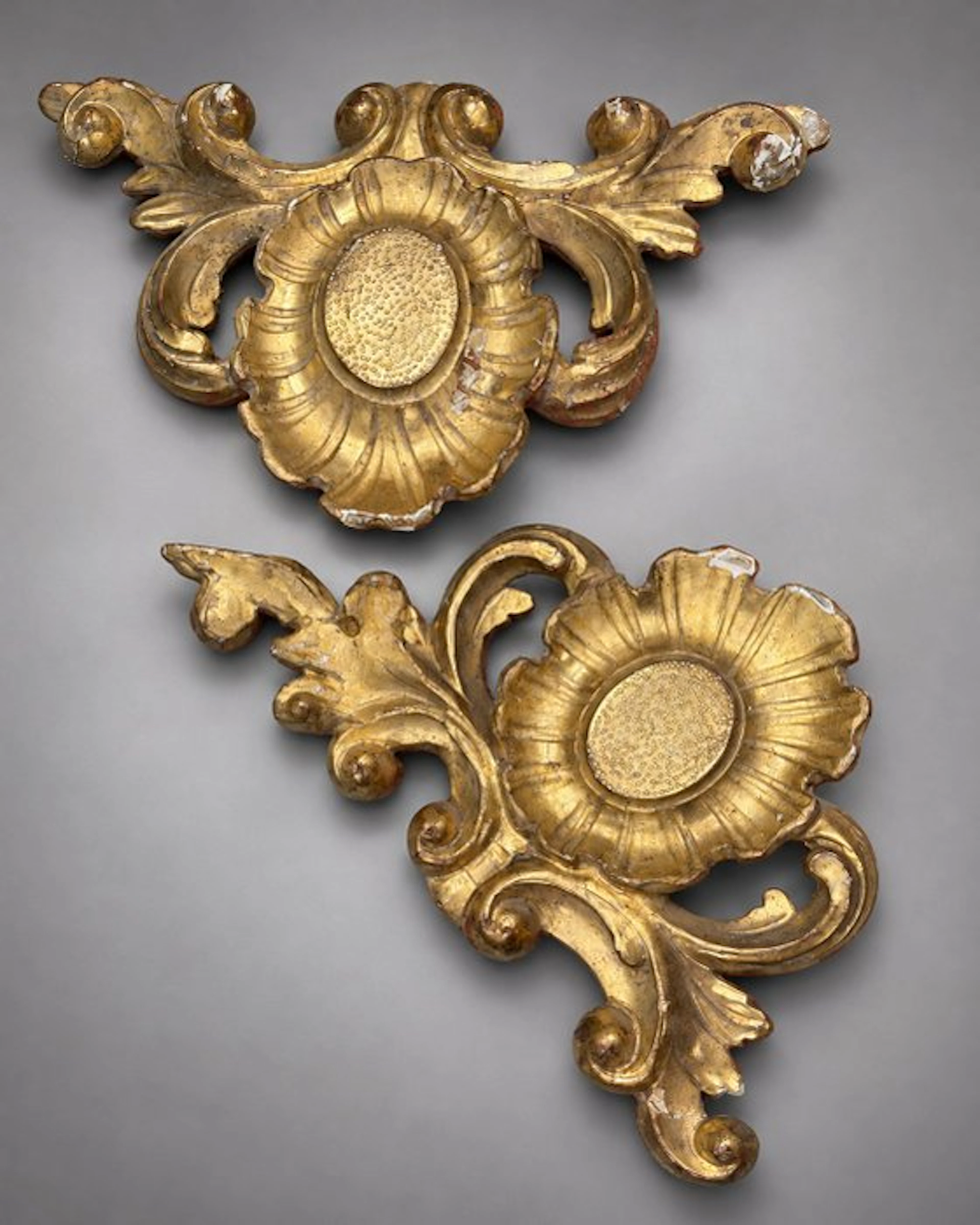 Frame (2) - Gold zecchino, Wood - Gold friezes, zecchino, 19th century