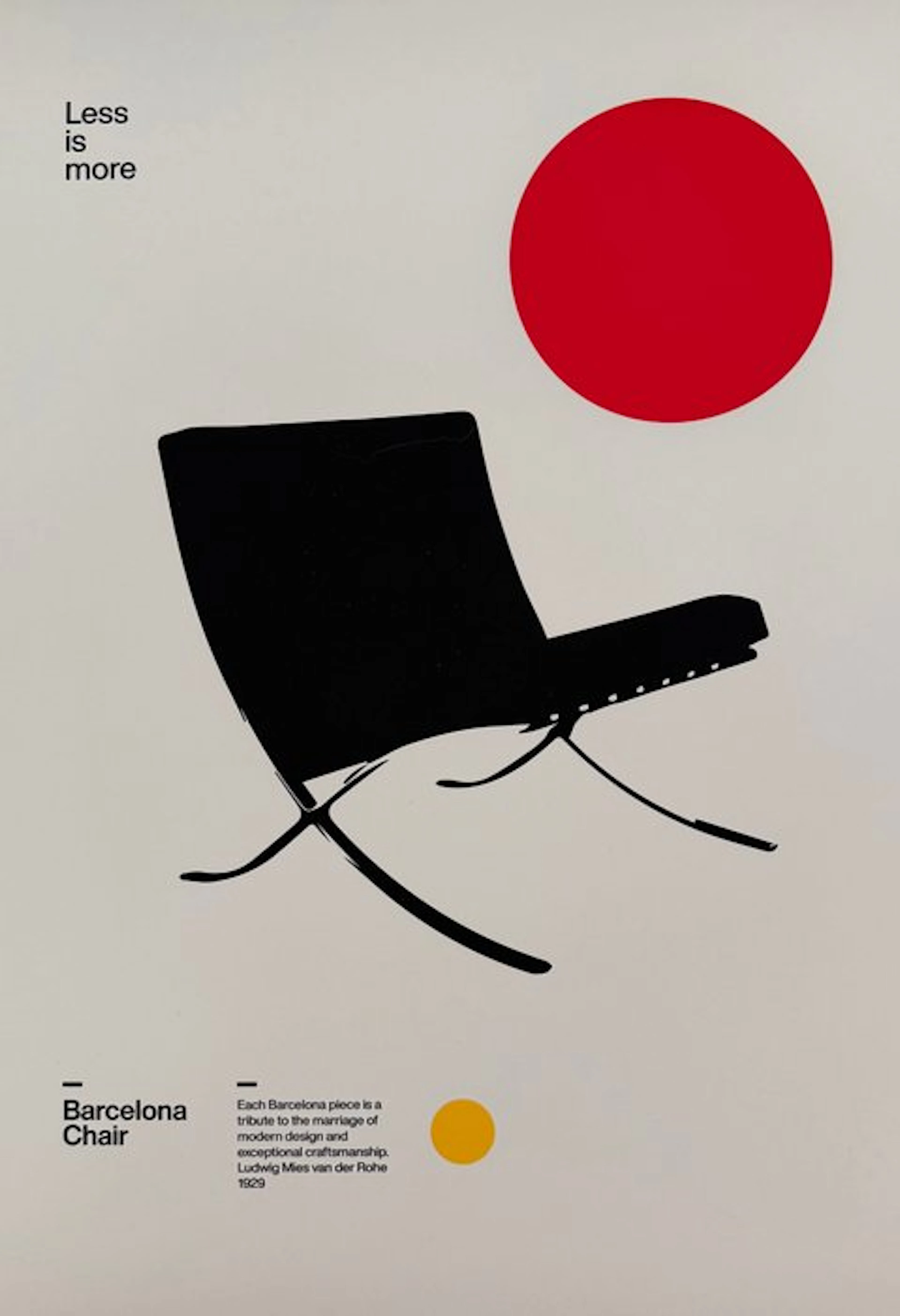 David Vineis - “Barcelona Chair Red Circle, 1929”. Bauhaus.