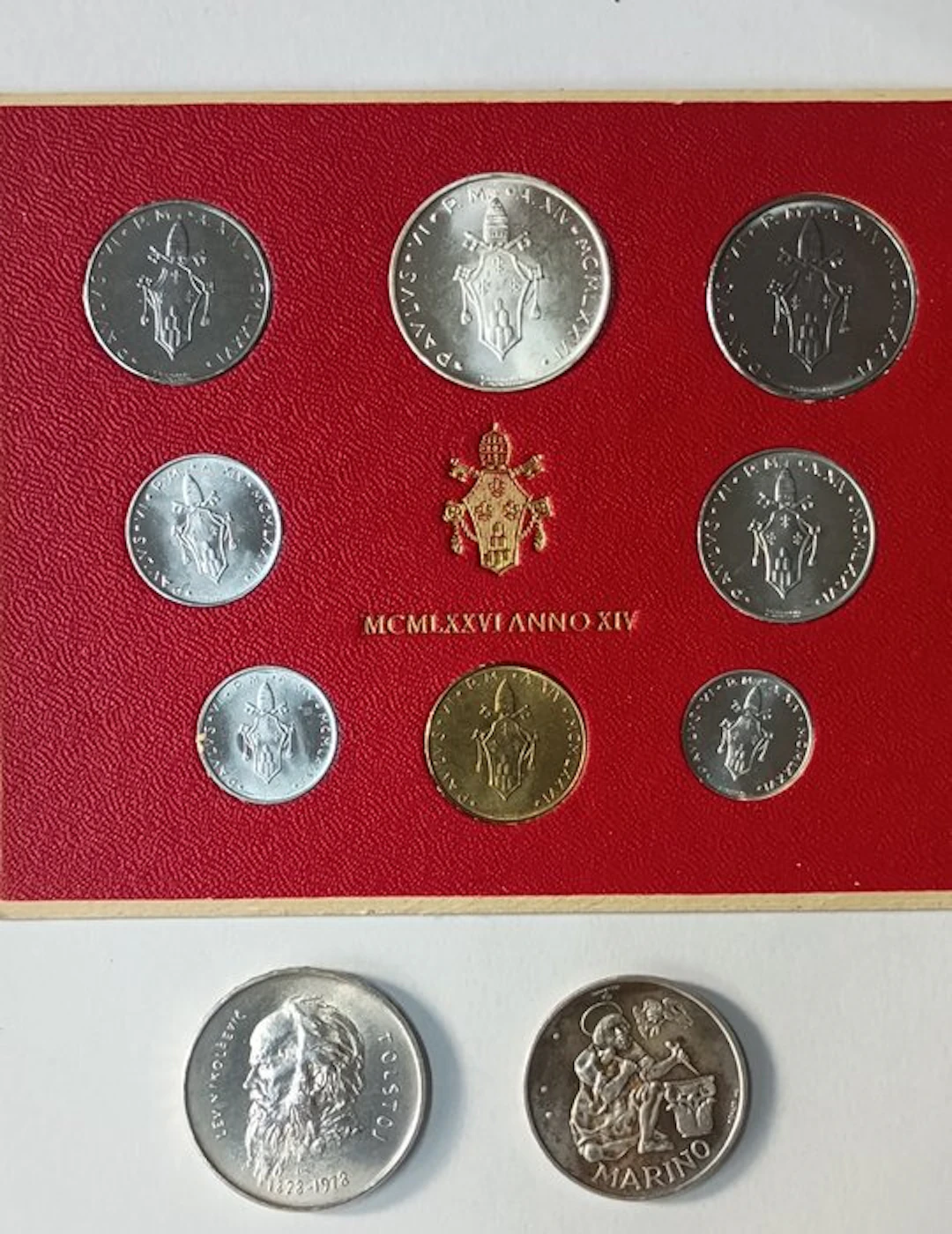 San Marino, Vatican. Lire 500 + lire 1000+ set 1975-1976-1978 (No