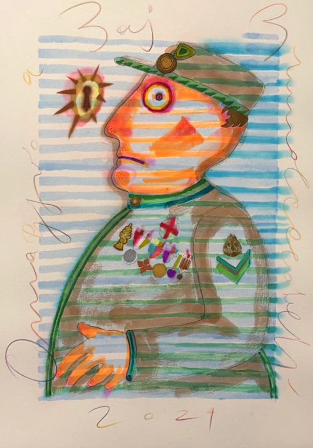Bruno Ceccobelli (1952) - Omaggio a Enrico Baj