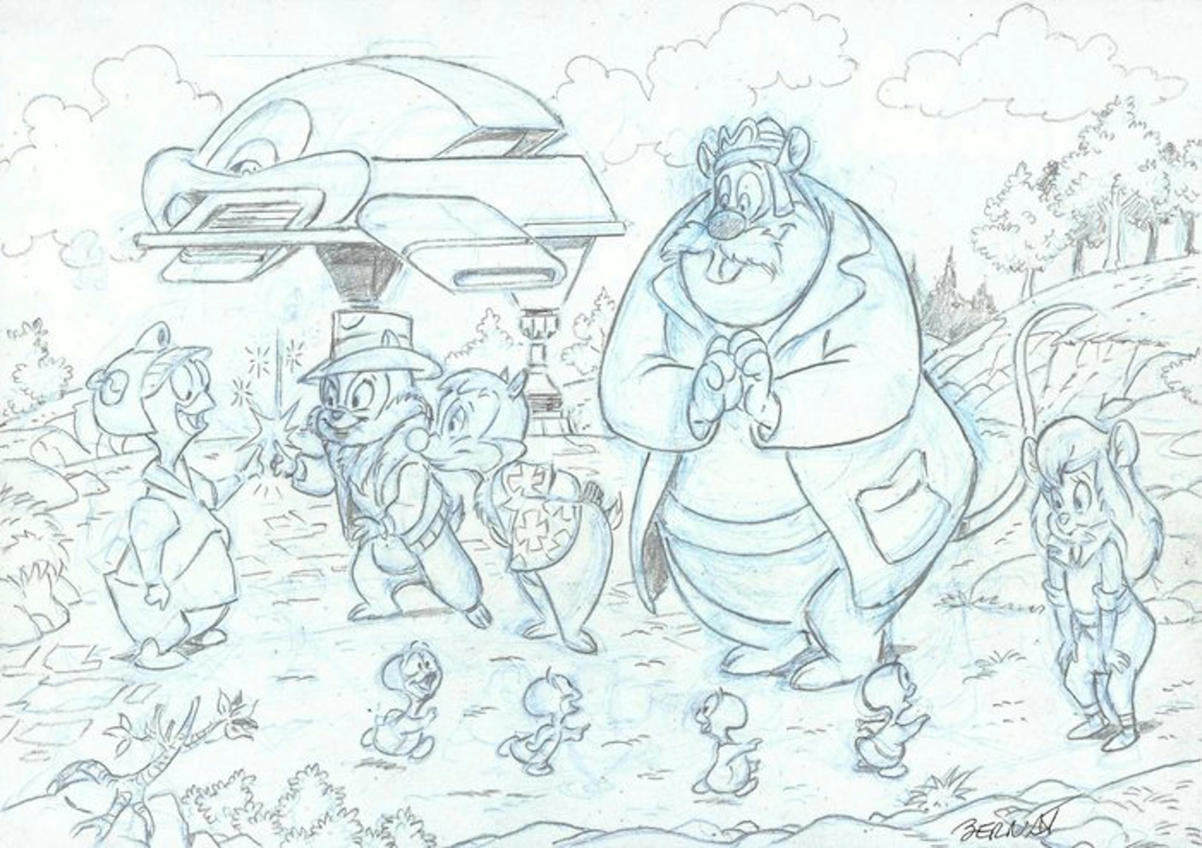 Bernat - 1 Original drawing - Chip 'n Dale - Adventures in space