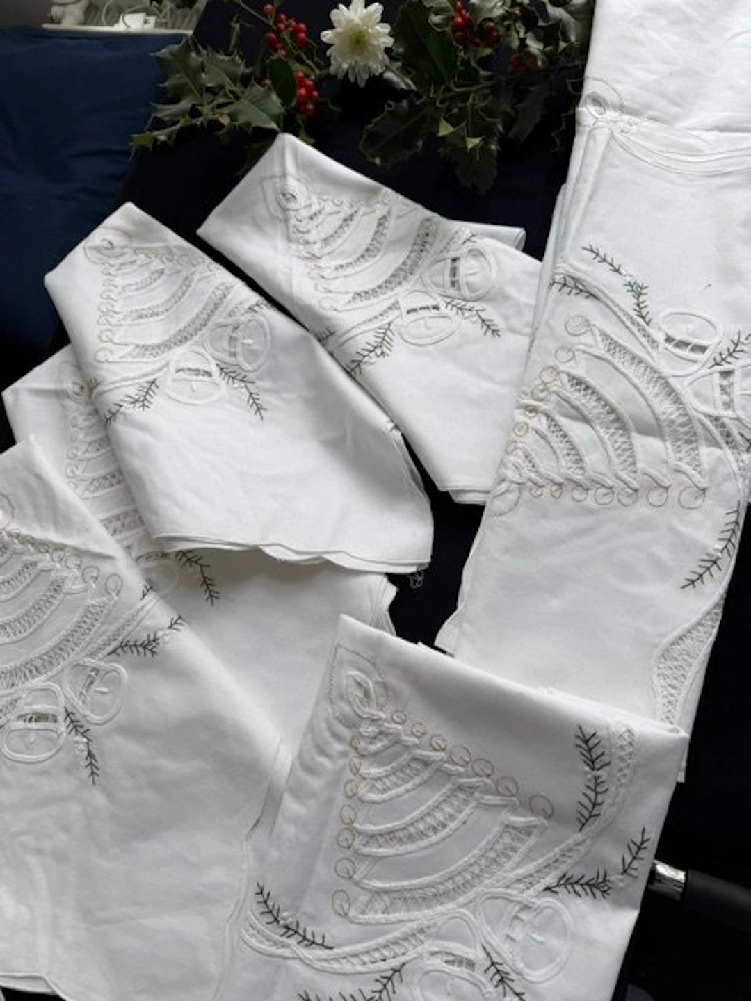 Christmas decoration (10) - Cotton - 10 cotton Christmas napkins