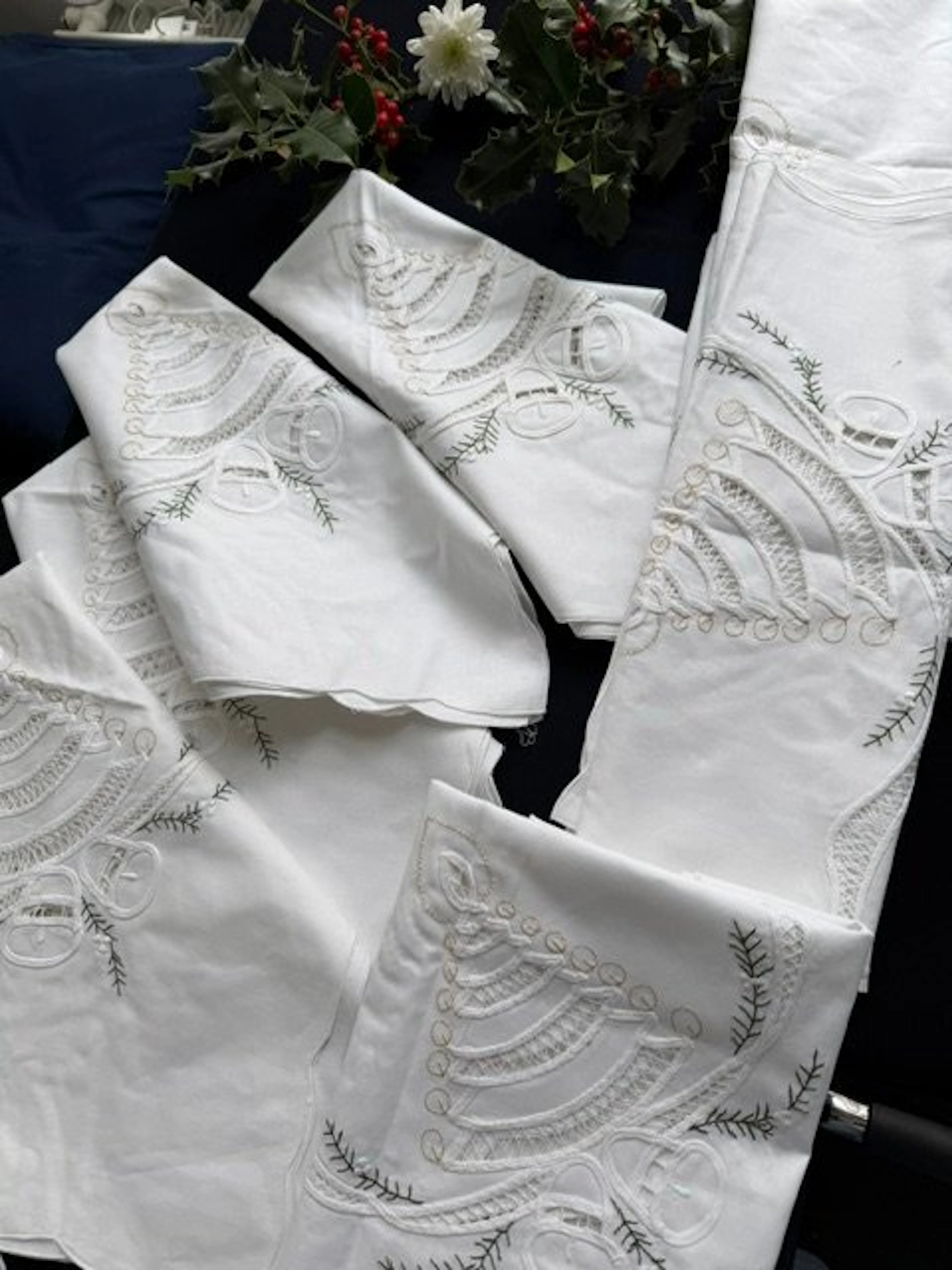 Christmas decoration (10) - Cotton - 10 cotton Christmas napkins