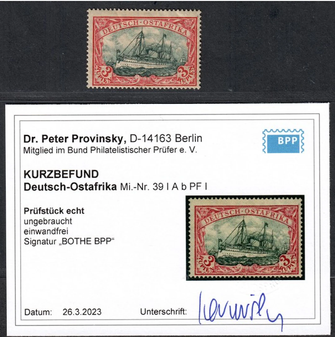 German Colonies - East Africa 1905/1919 - DOA rare platelet defect Minr