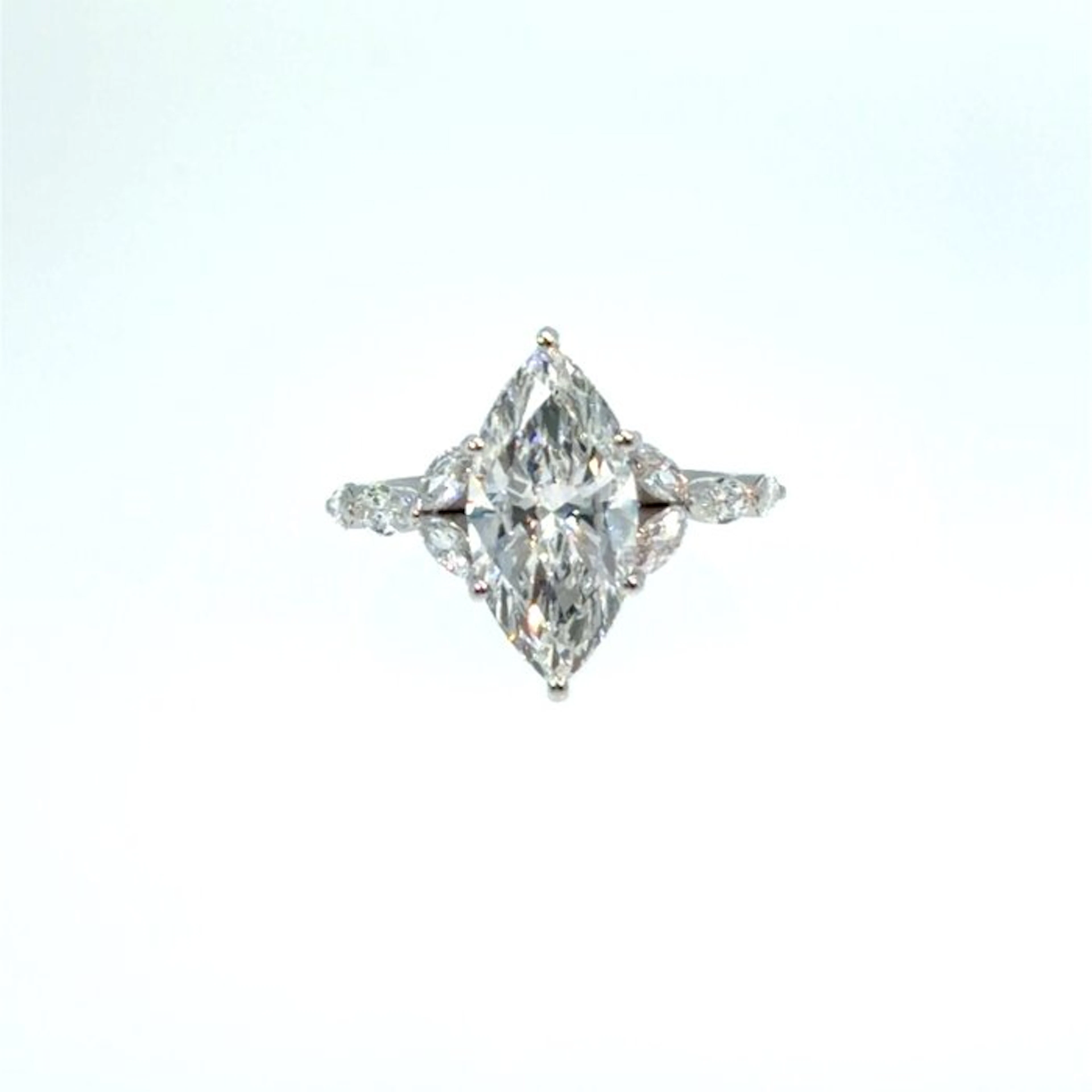 Ring - 14 kt. White gold - 5.07ct. tw. Diamond (Lab-grown) - Diamond