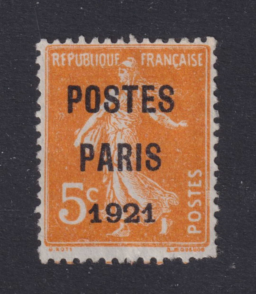 France 1921 - Pre-obliterated "Poste Paris 1921" No