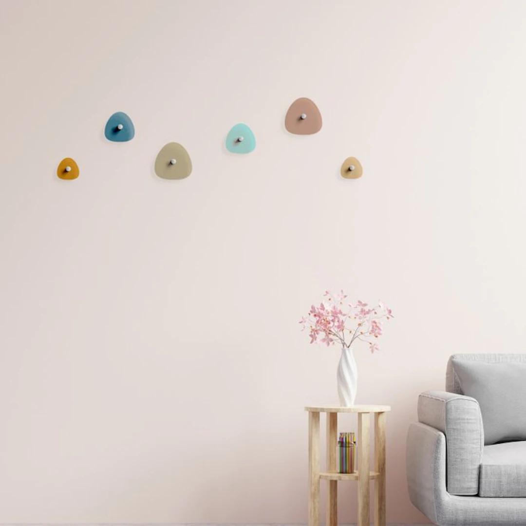 Set of coat hooks (6) - Color 02 - Acrylic glass - Harmony collection 02