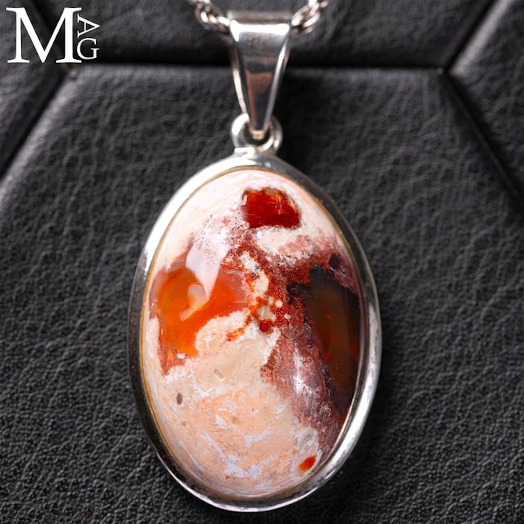 Incredible Fire Opal Pendant Fire Opal - Height: 43 mm - Width: 21