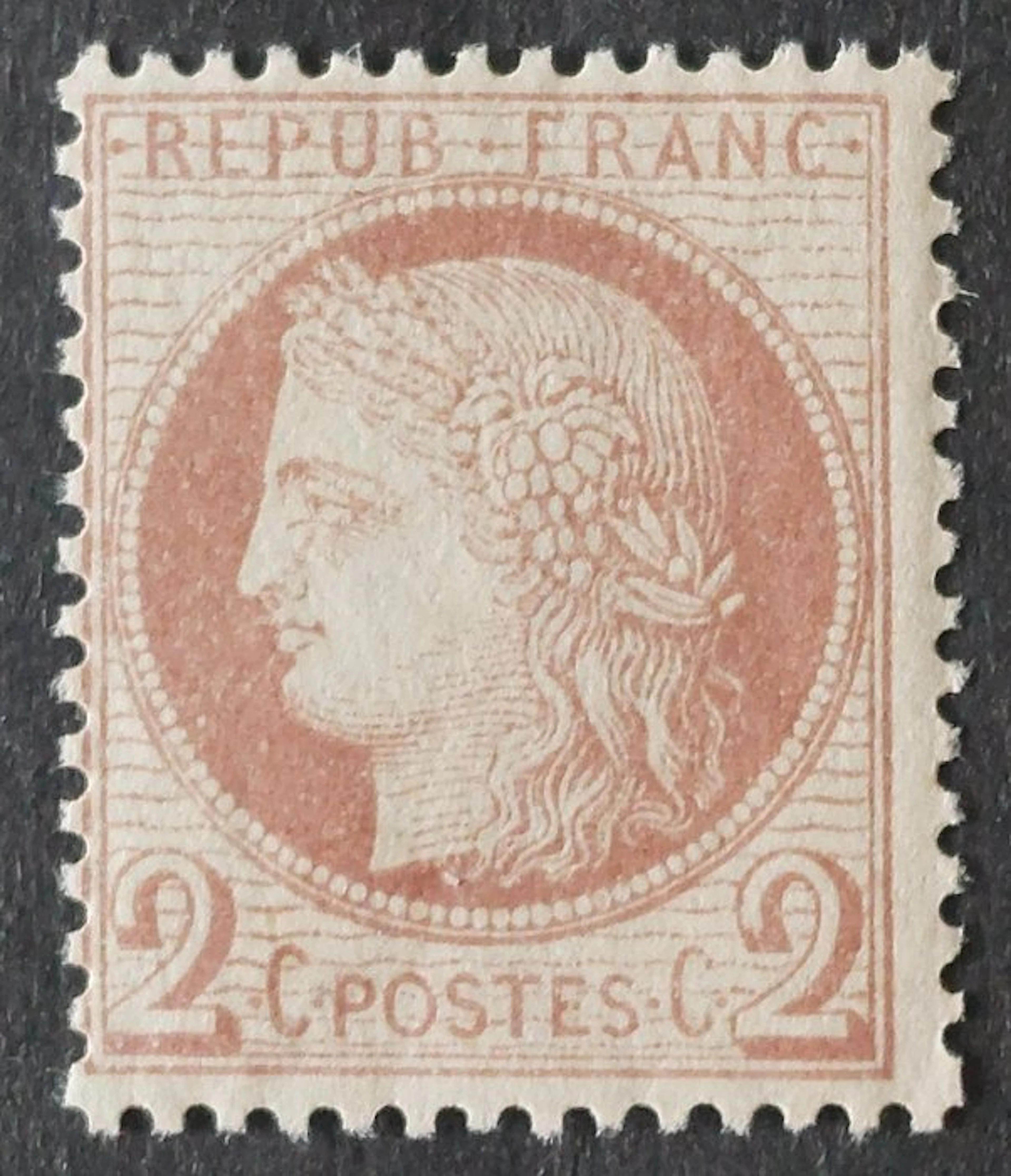 France 1872 - Cérès dentelé, 2 c. brown-red, new** - Yvert 51