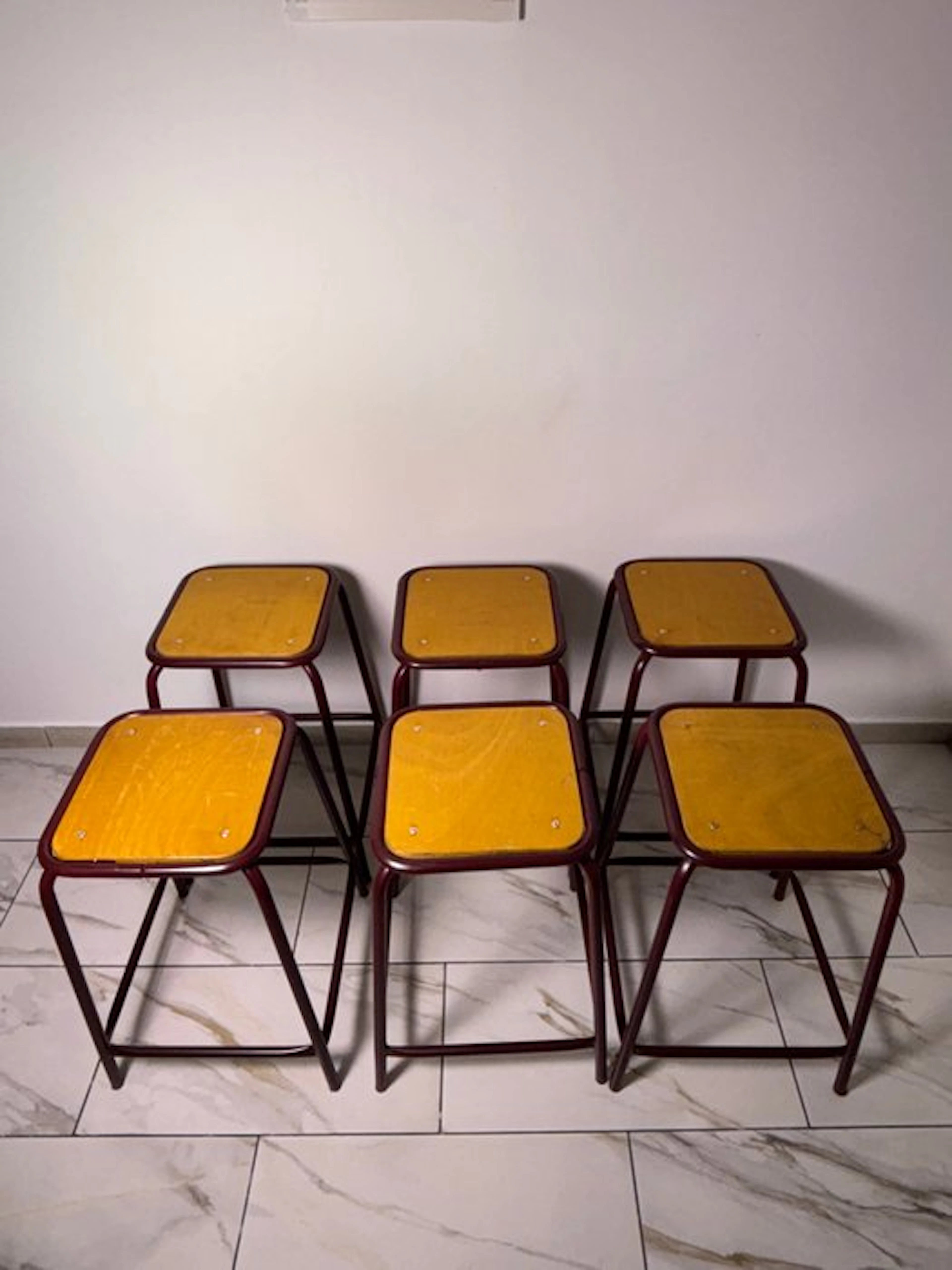 UGAP - Stool (6) - Set of 6 vintage school and workshop...