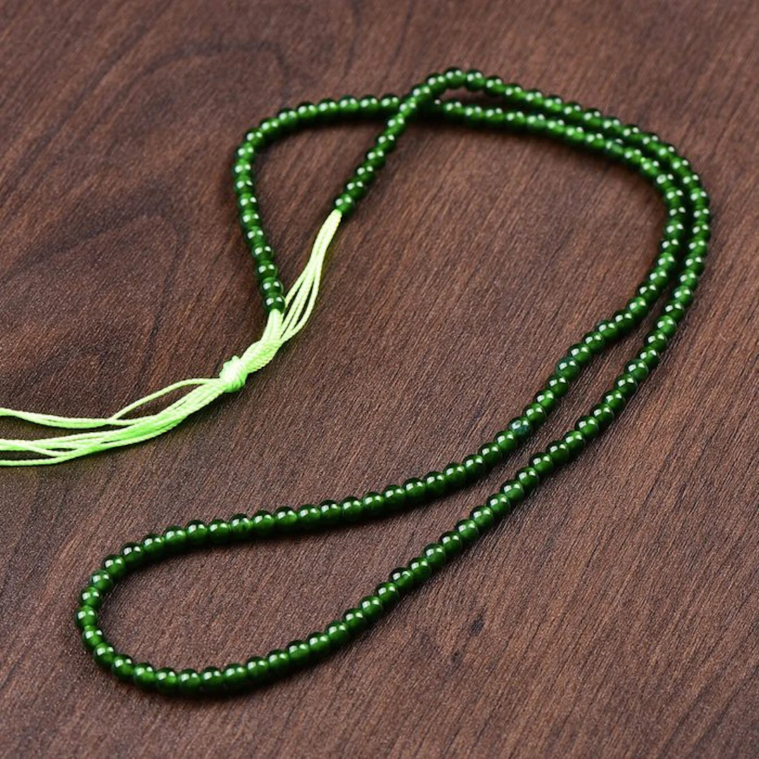 ALGT Certified Untreated Jadeite Jade Bead String (Type...