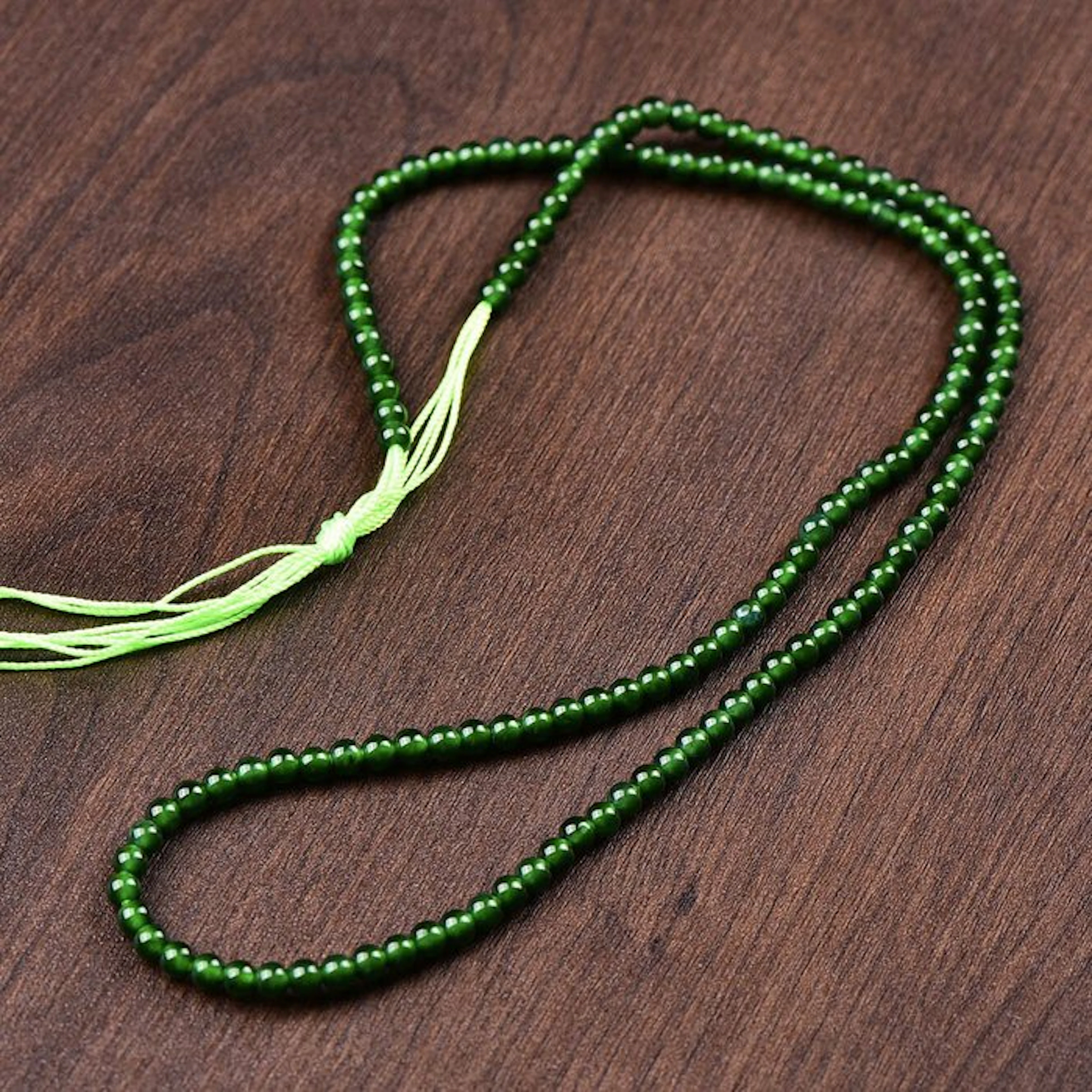 ALGT Certified Untreated Jadeite Jade Bead String (Type...