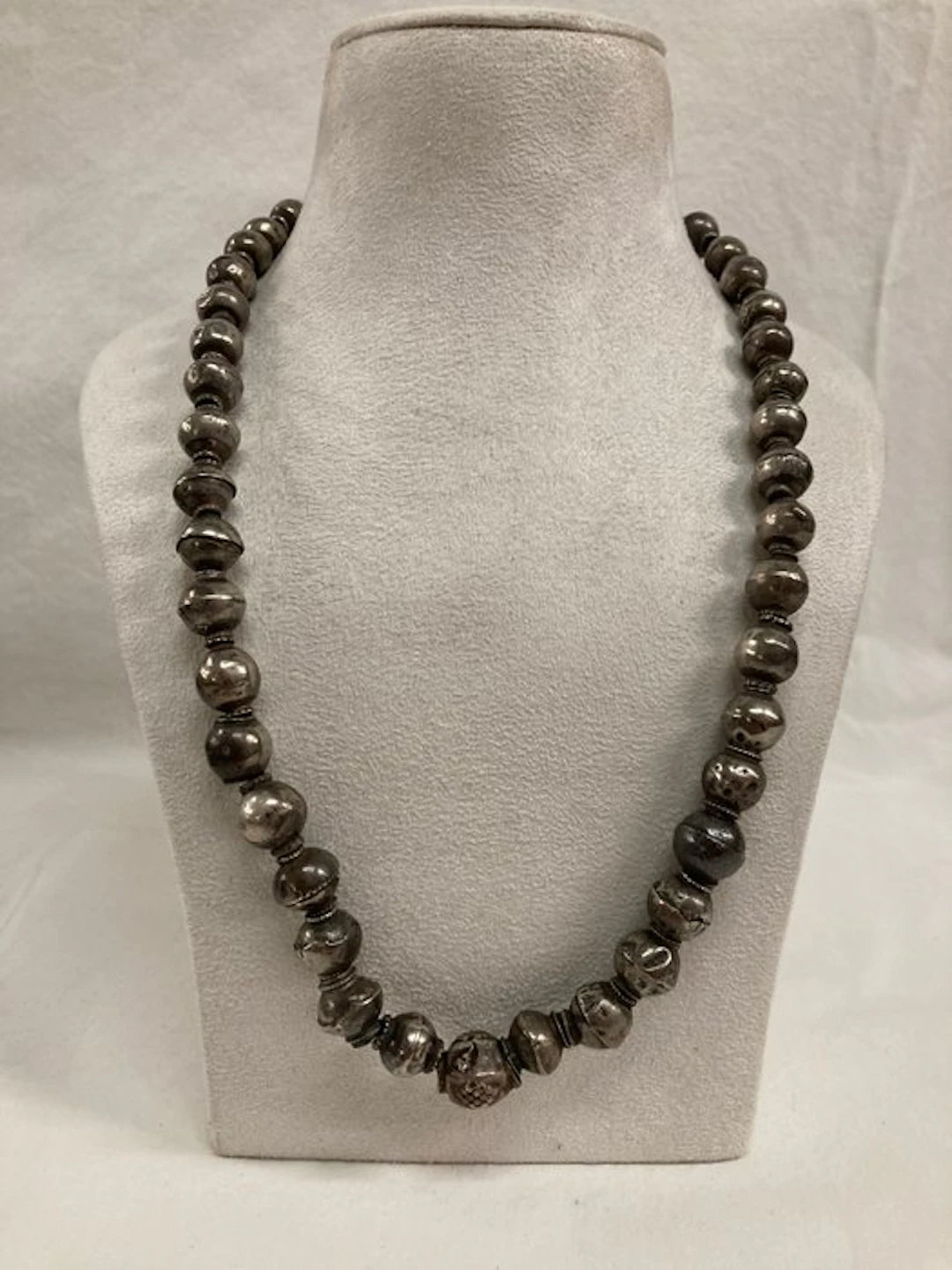 Necklace with Rajasthani beads - Silver - India - 20th century