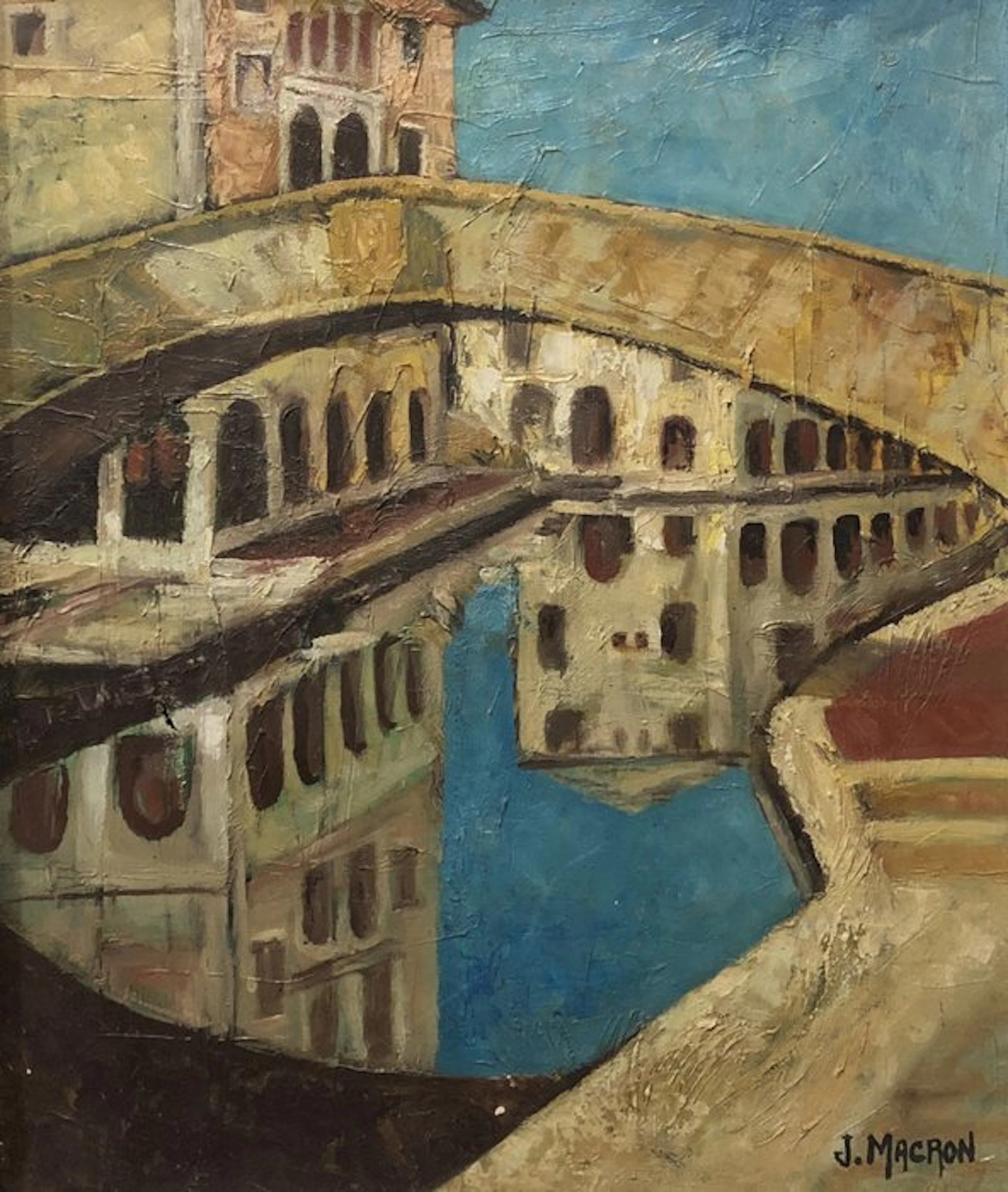 Jean Macron (1927-2008) - Vue des Canaux de Port Grimaud