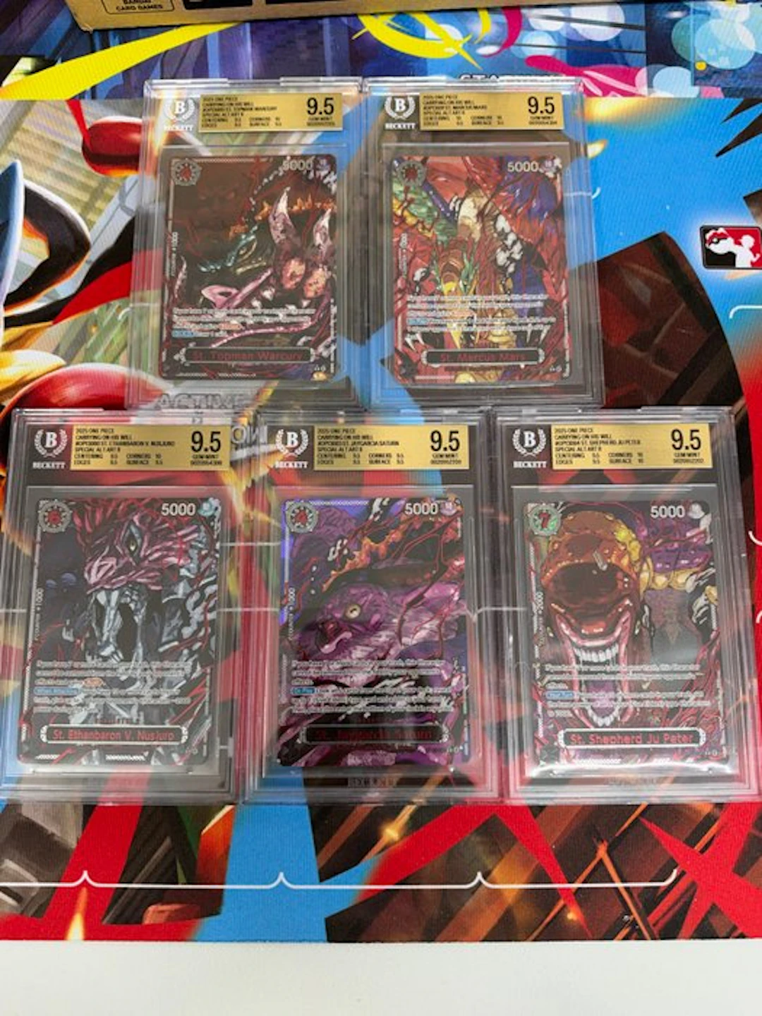 Bandai - 5 Graded card - One Piece - Beckett 9.5