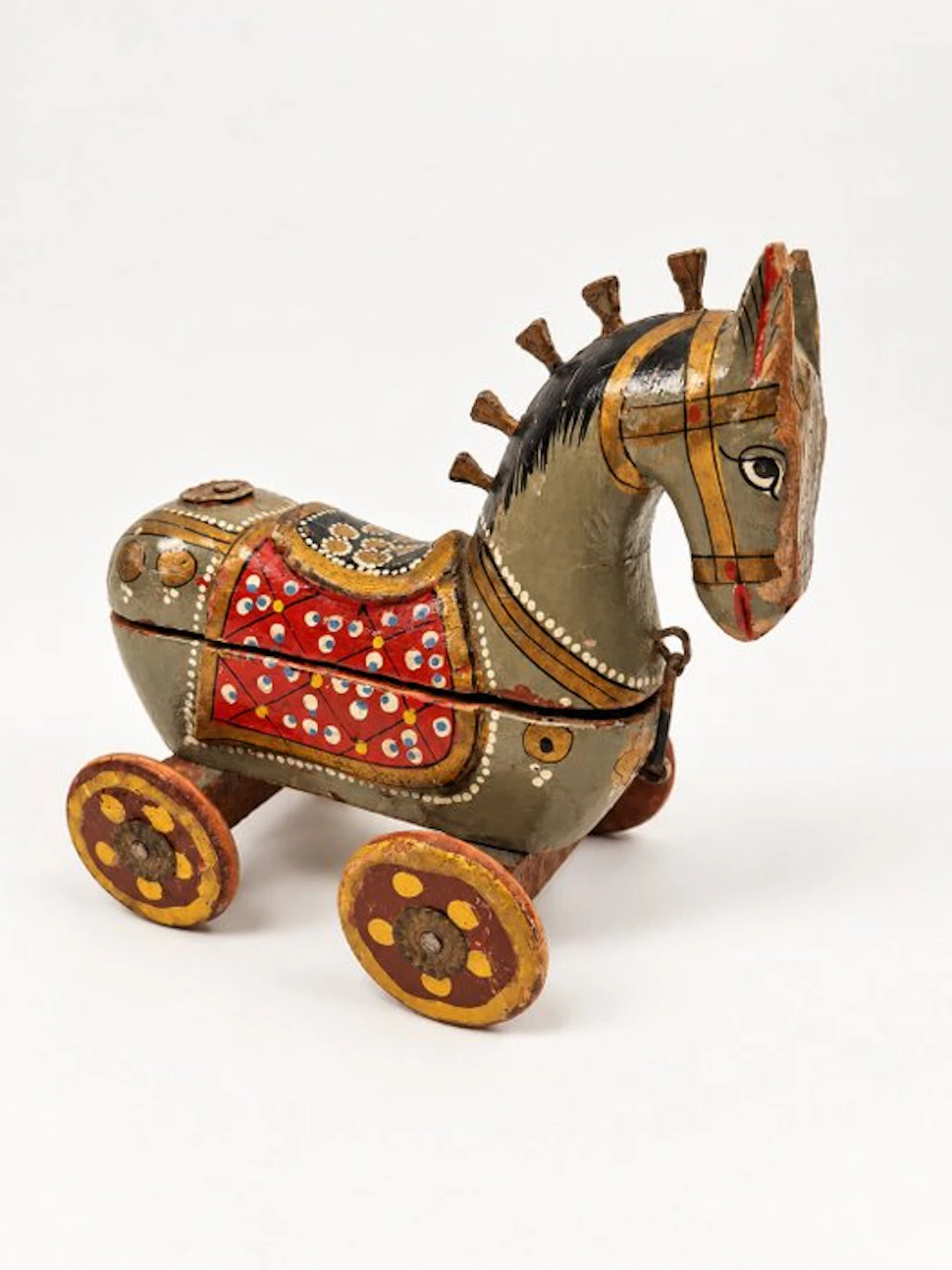 Sculpture, Kruiden paardje - 16 cm - Wood
