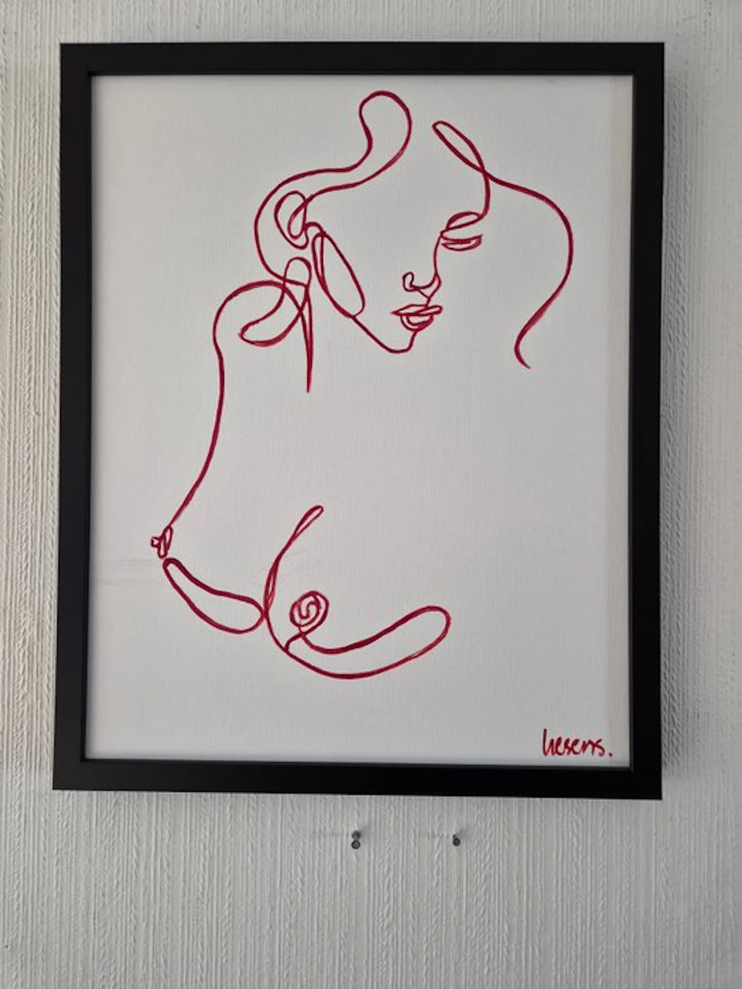 Liesens - I want to be famous (Handpainted on white canvas met lijst)