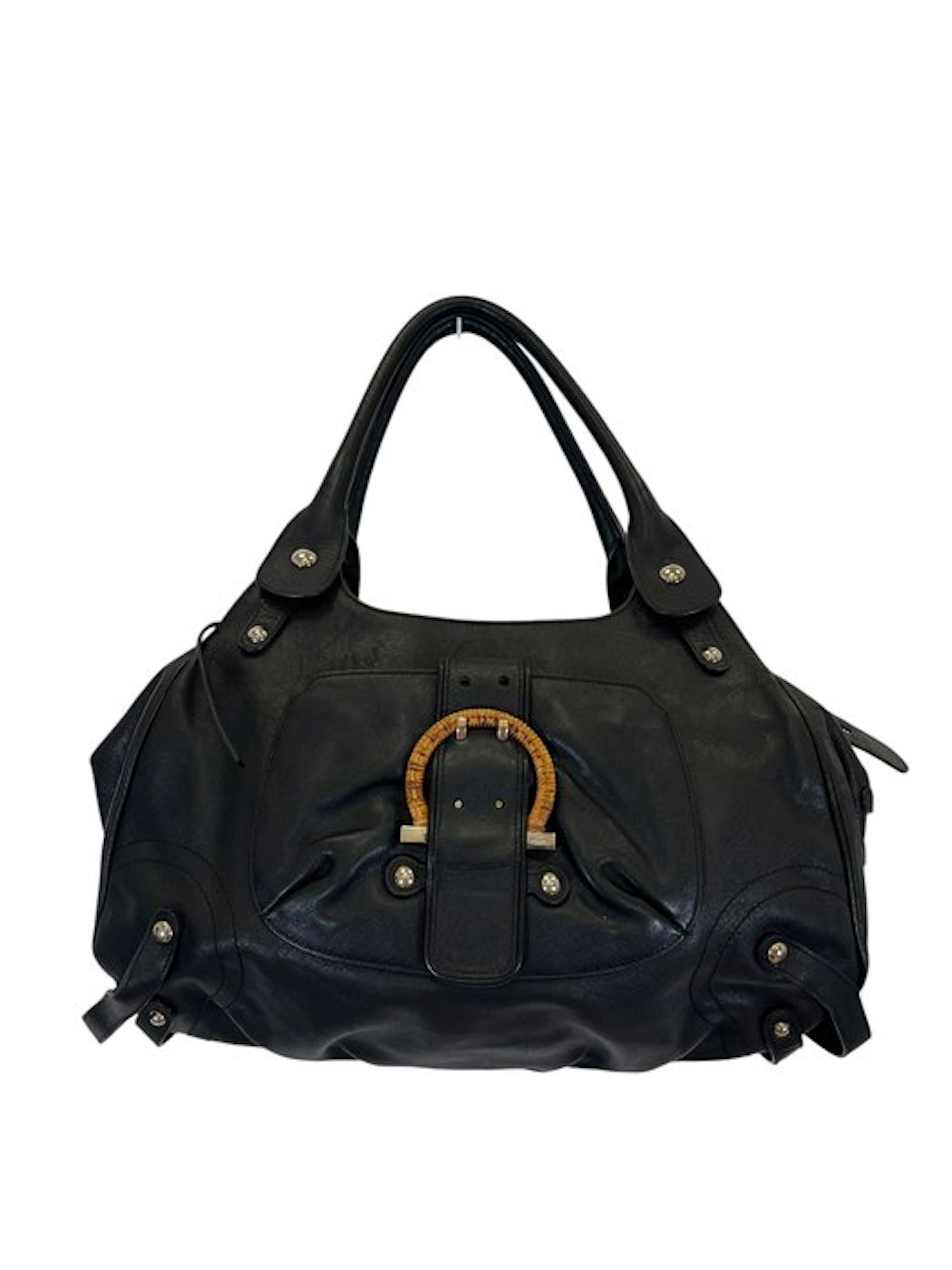 SALVATORE FERRAGAMO Exclusive Leather "Gancini Bamboo"...