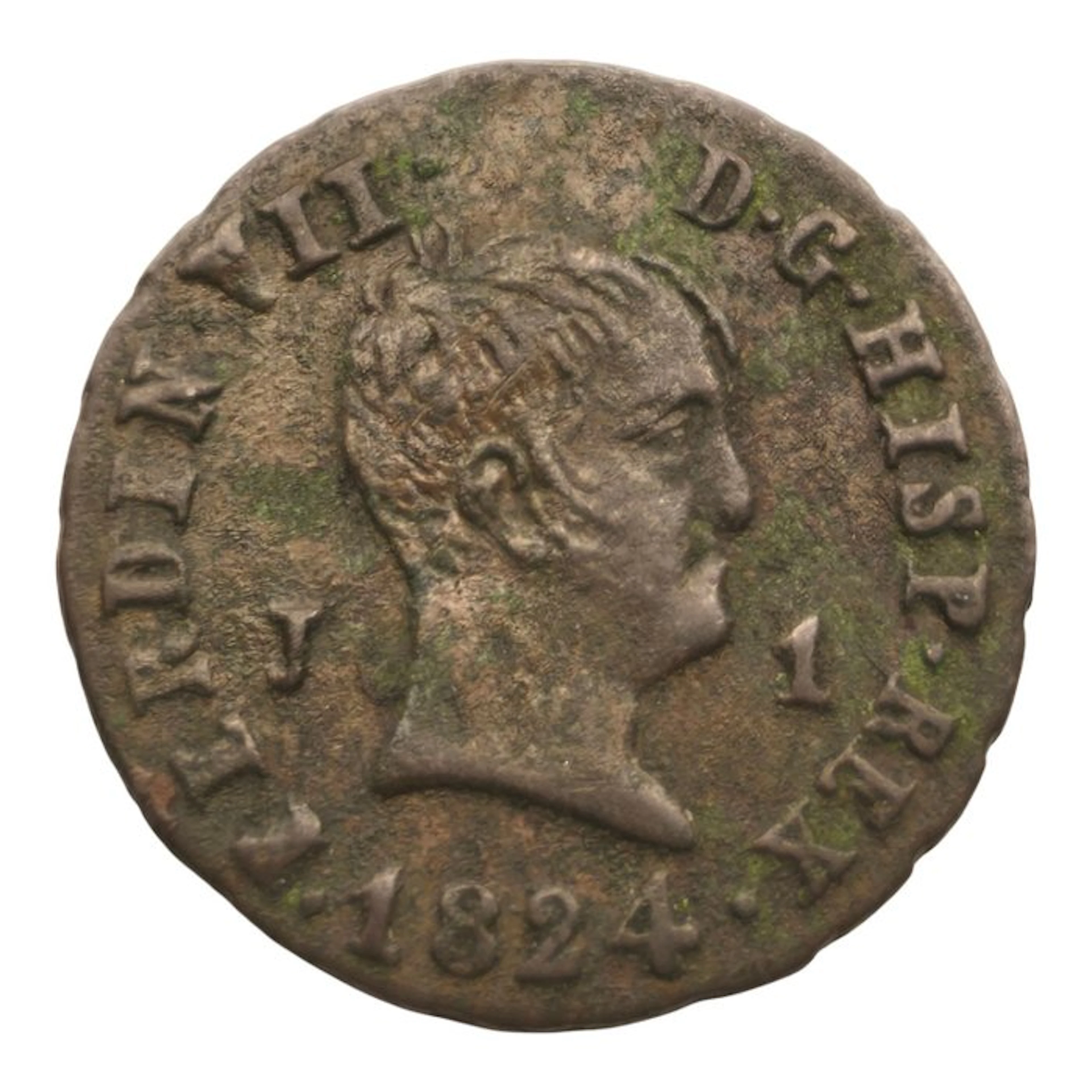 Spain. 1 Maravedí Fernando VII 1824 Jubia
