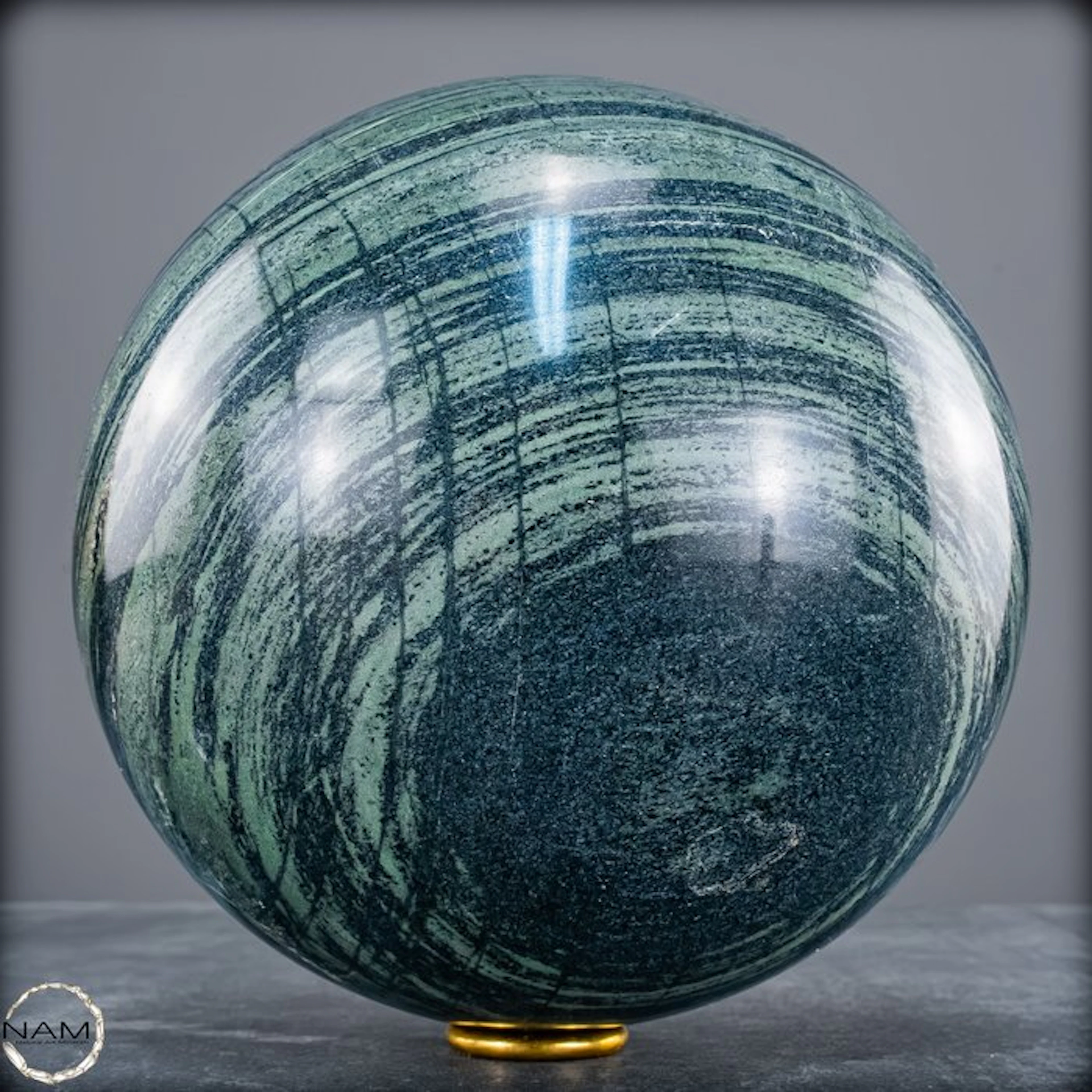 Natural Kambaba Jasper sphere – – gentle grounding in an...