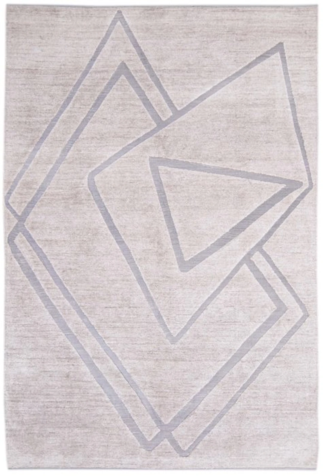 Hand-knotted designer rug made of bamboo-silk with a relief texture