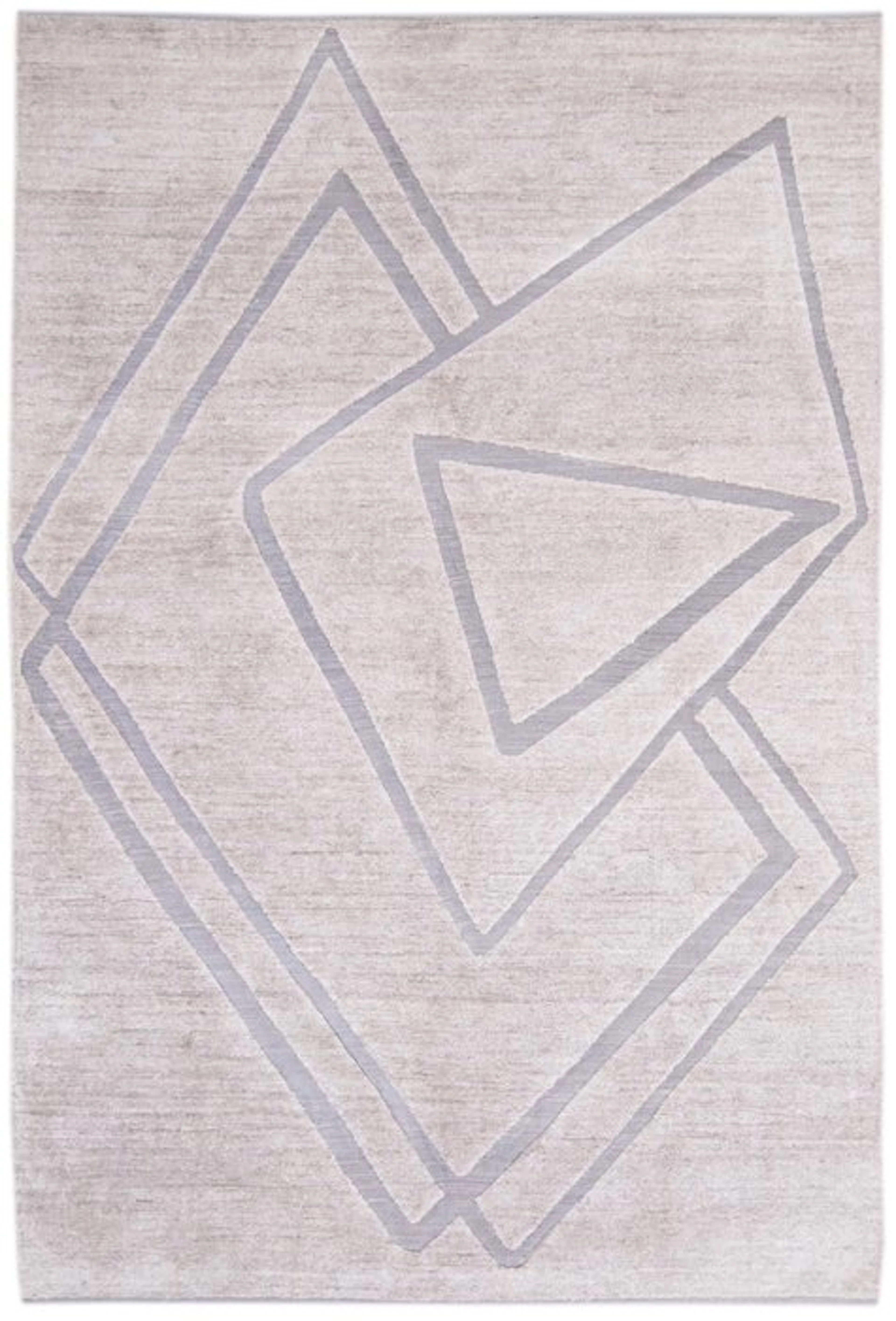 Hand-knotted designer rug made of bamboo-silk with a relief texture