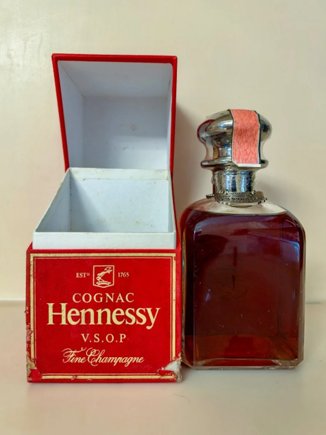 Hennessy - VSOP Silver Top Decanter Set - b. 1980s - 70cl