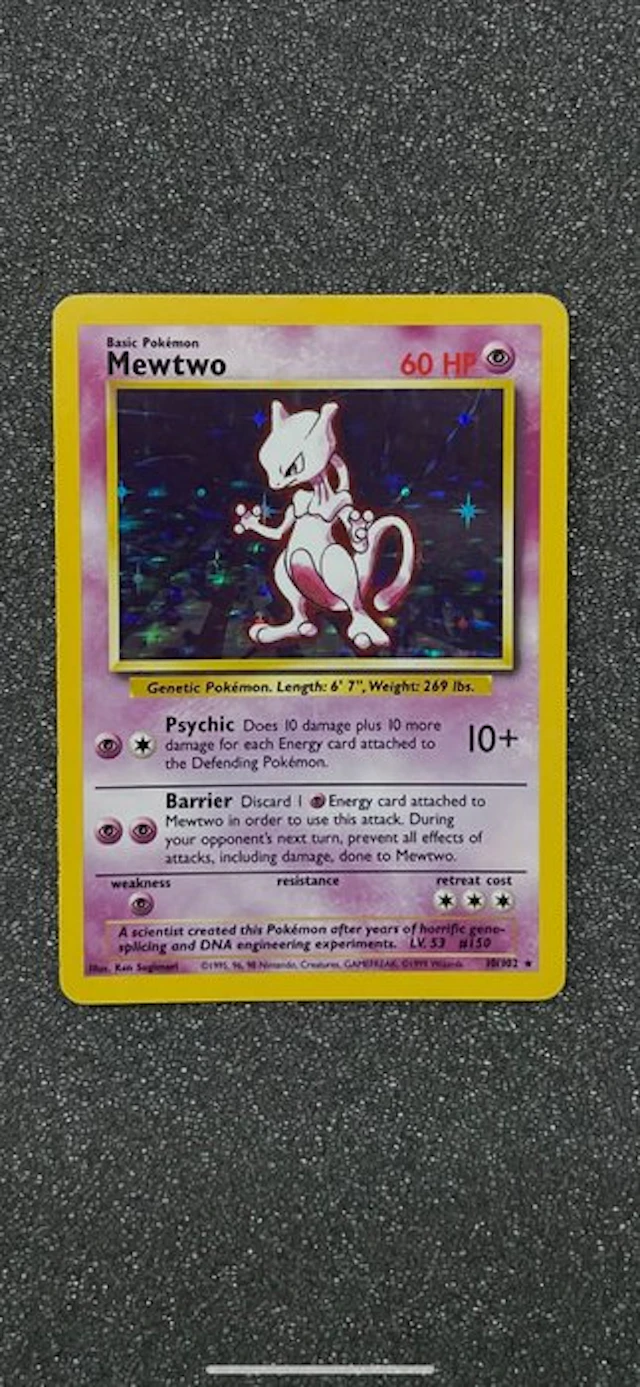 Pokémon - 1 Card - Mewtwo 10/102 Foil - WOTC - Base set