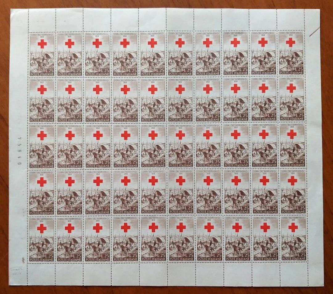 Italy 1959 - Full sheet of 50 stamps