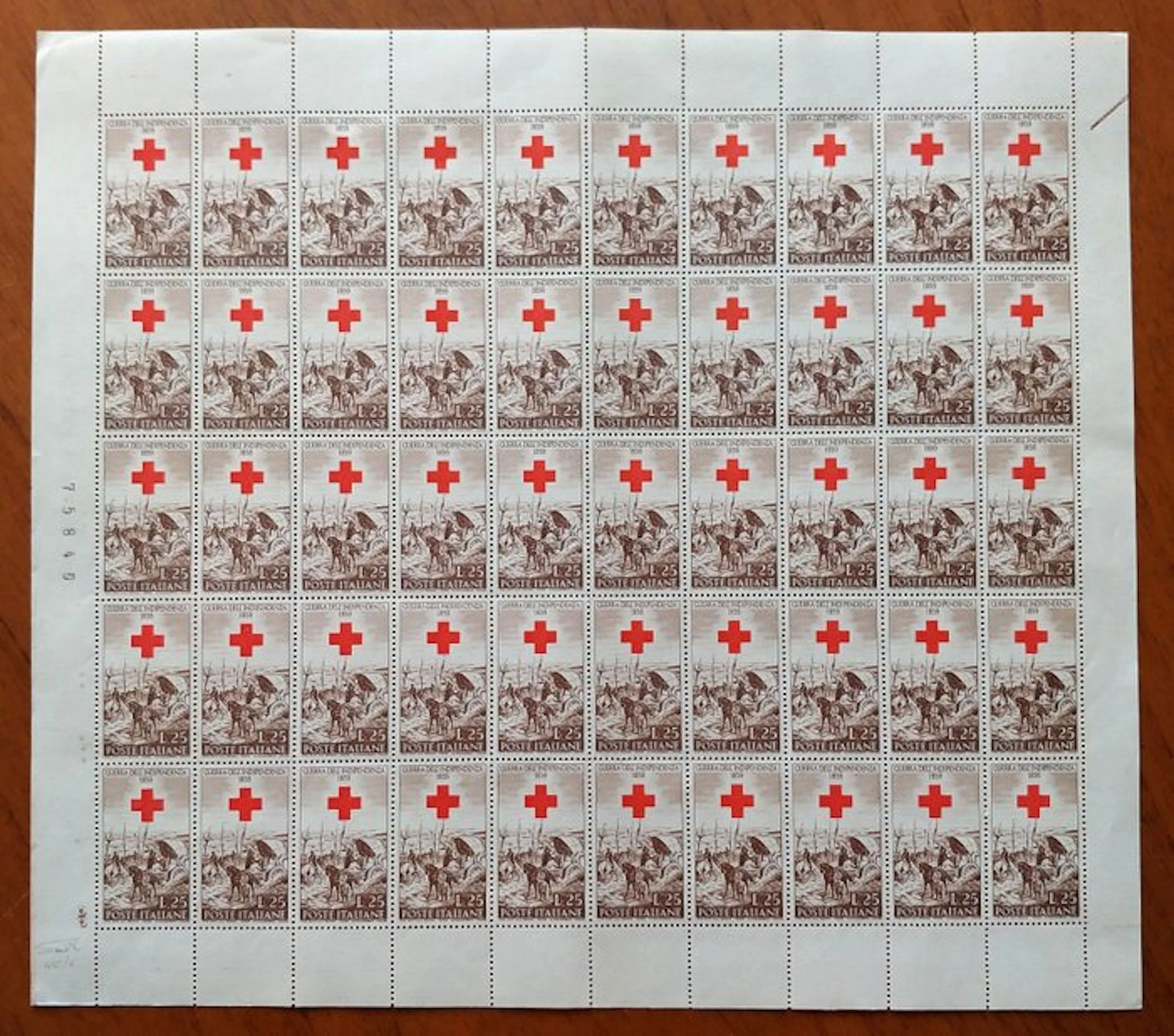Italy 1959 - Full sheet of 50 stamps